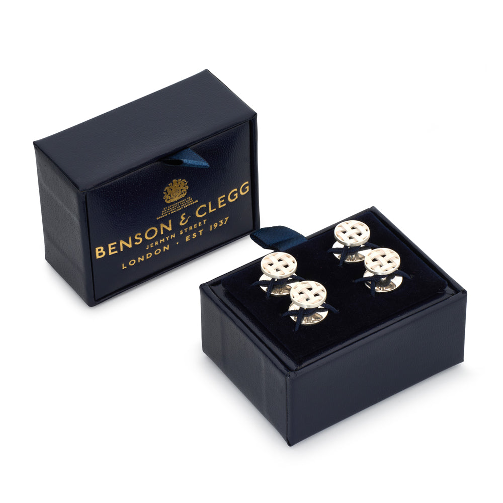Woven Sterling Silver Dress Studs