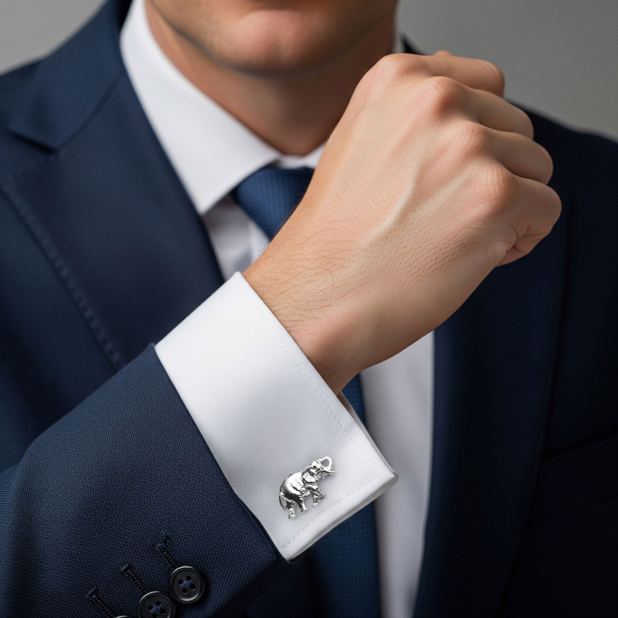 Elephant Sterling Silver Cufflinks