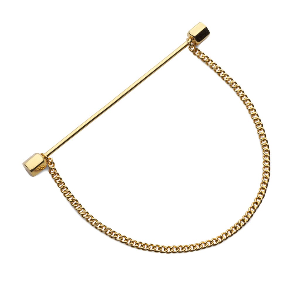 Collar Bar In Gold With Chain Accessories Benson & Clegg 