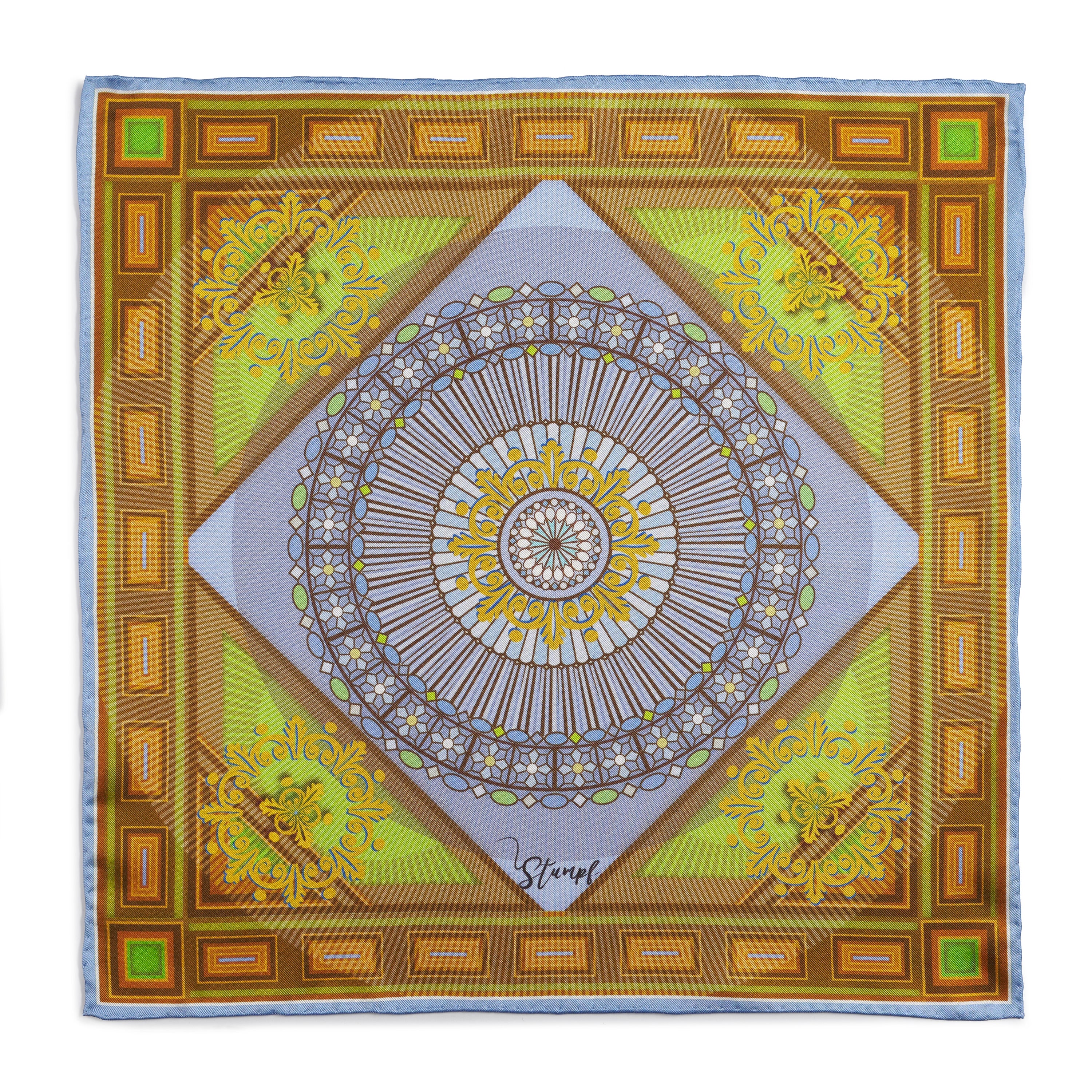 Edinburgh Saltire Waverley Green Pocket Square