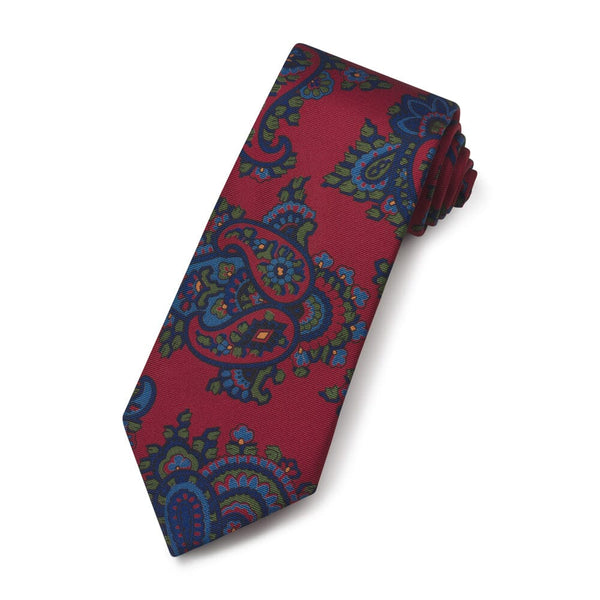 Large Paisley Ancient Madder Silk Tie In Wine– Benson & Clegg
