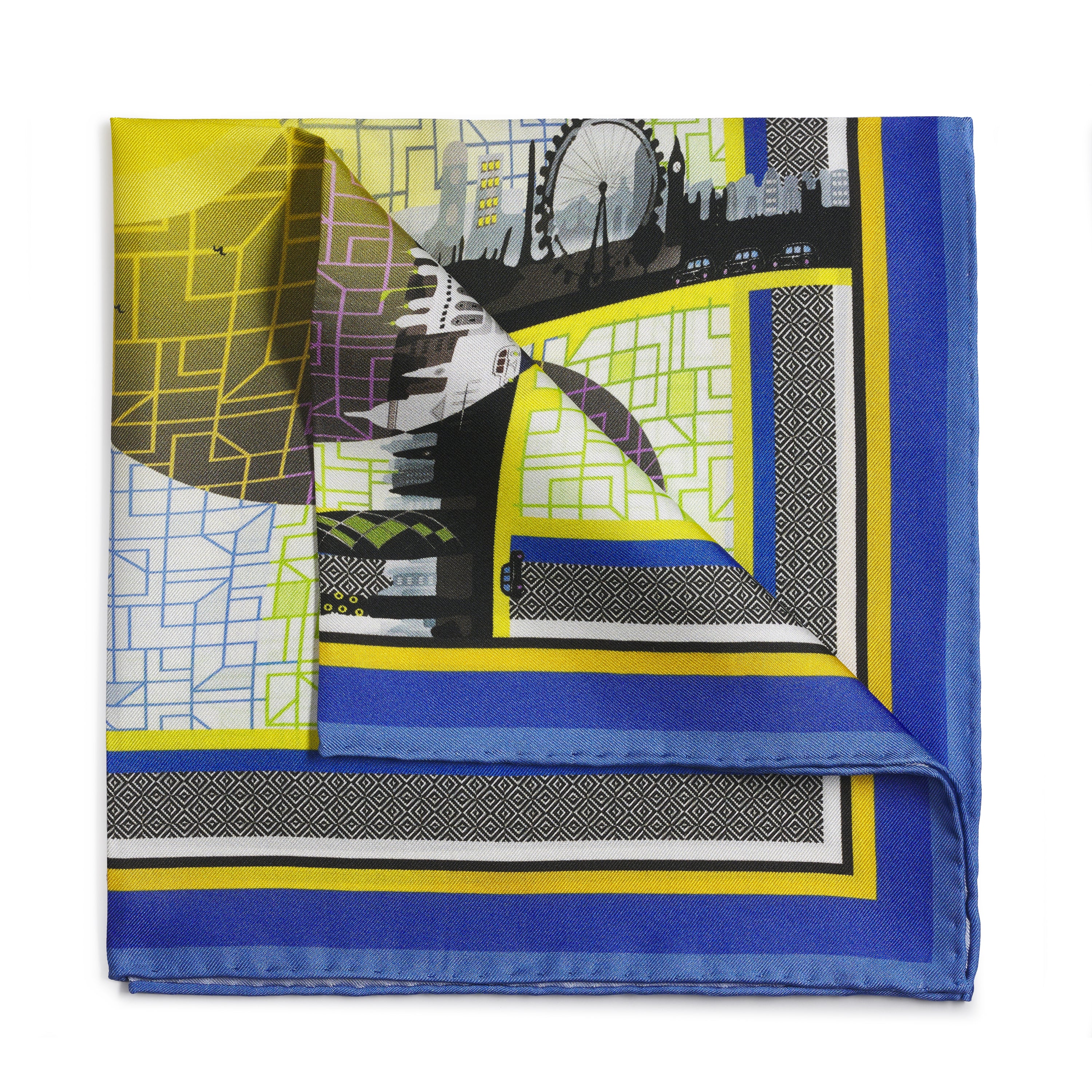 London's Calling Pocket Square - Luxury handcrafted silk pocket square by Benson & Clegg