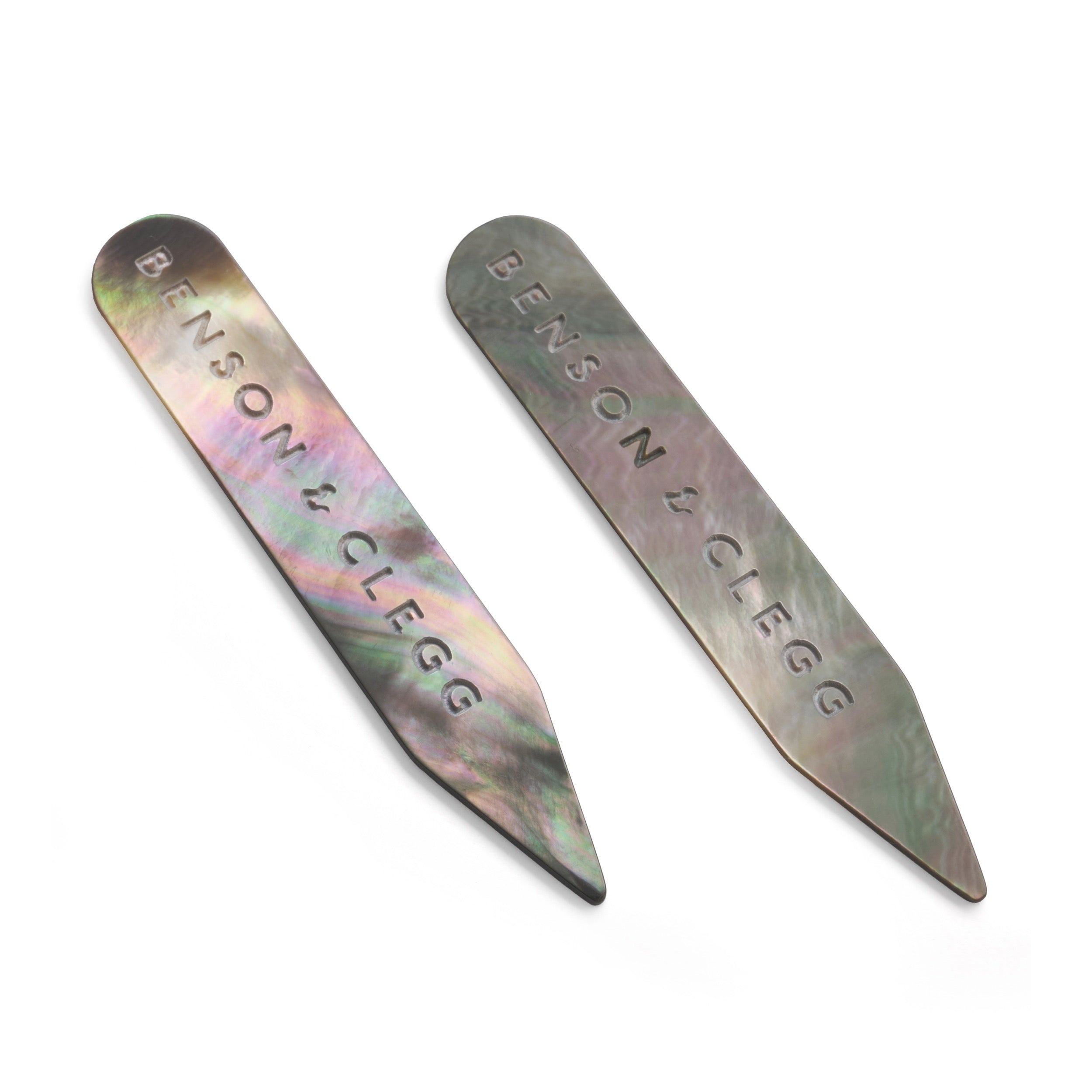 Collar Stiffeners In Smoked Mother Of Pearl