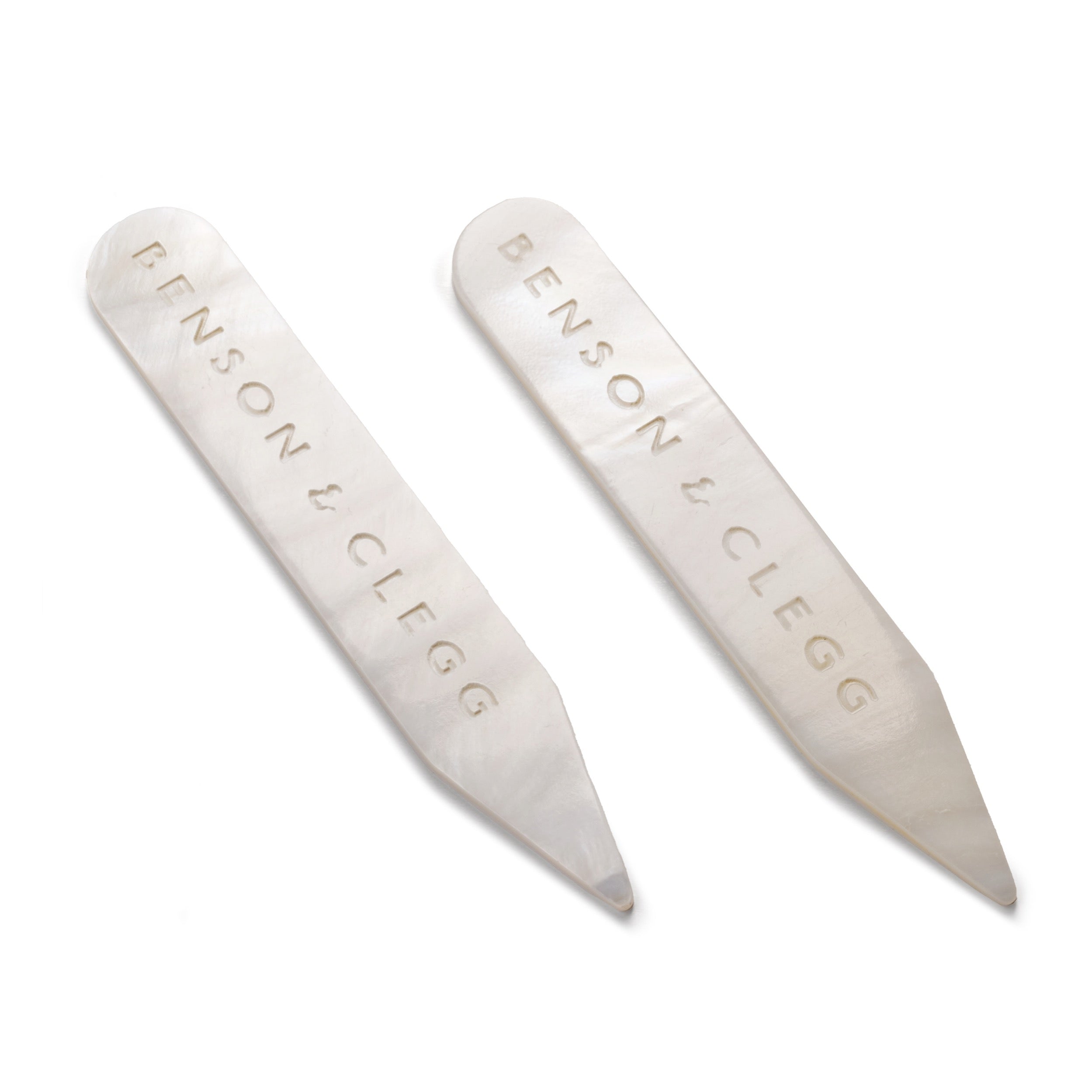Collar Stiffeners In White Mother Of Pearl