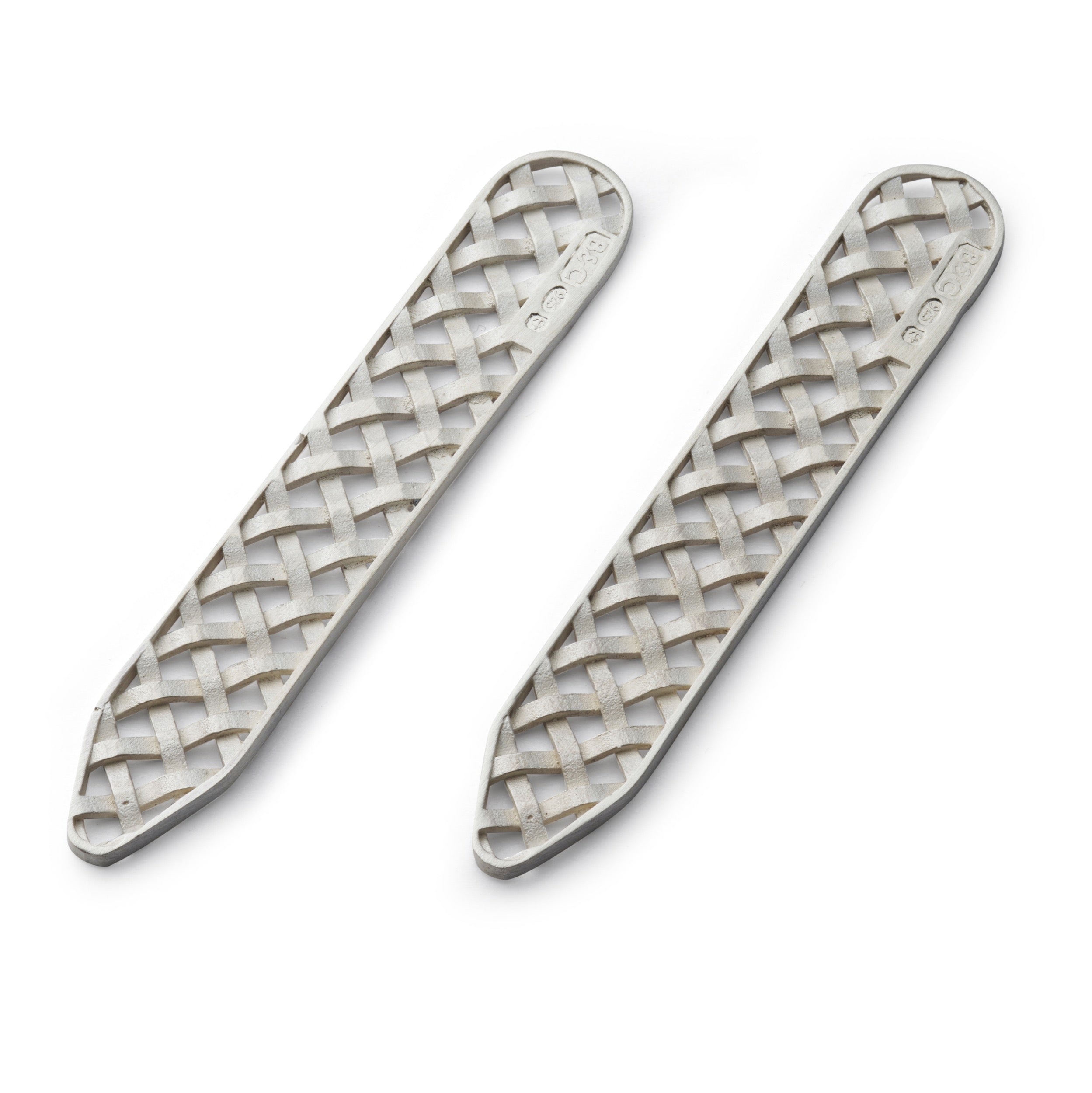 Weave Collar Stiffeners In Sterling Silver