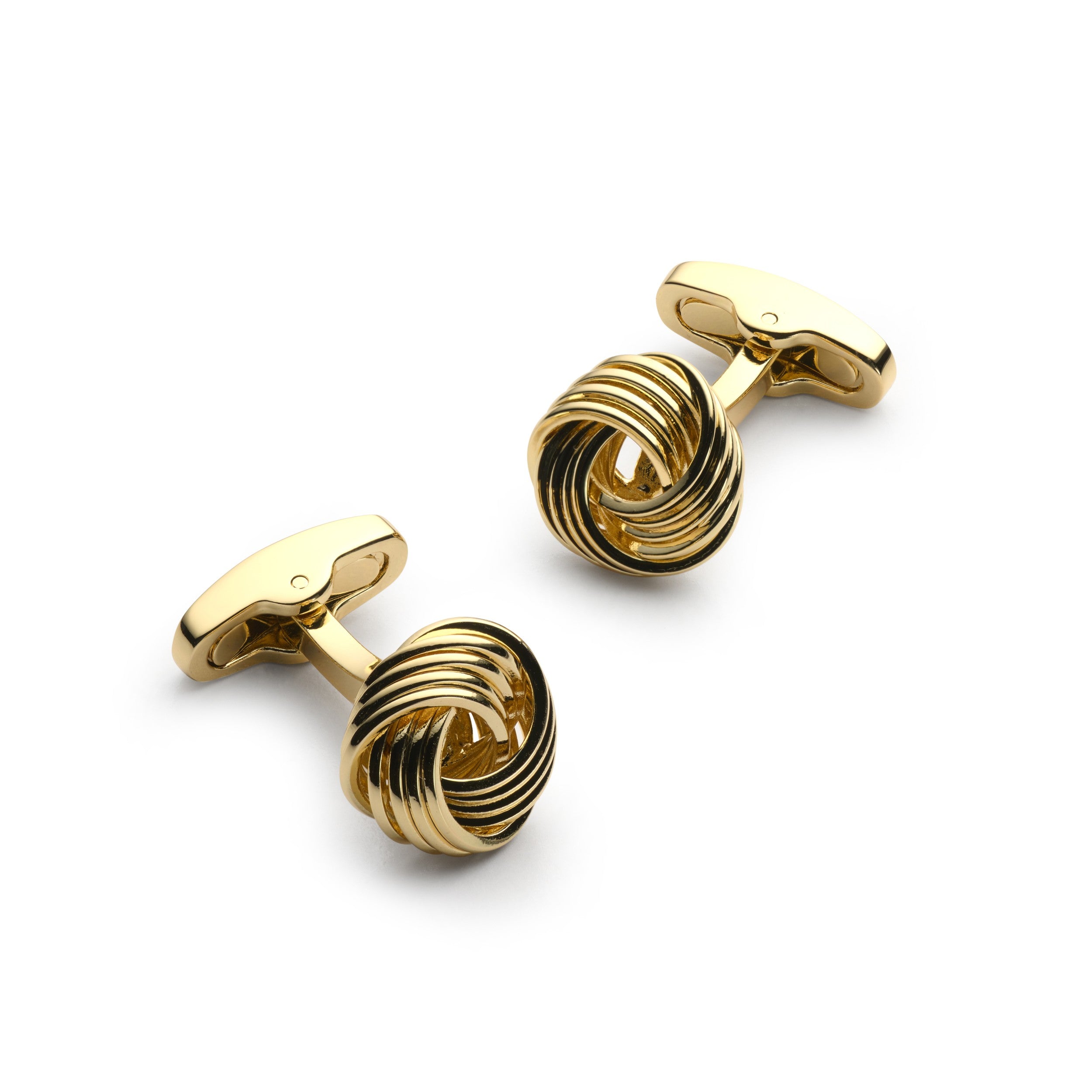 Benson & Clegg knot cufflinks in polished gold finish