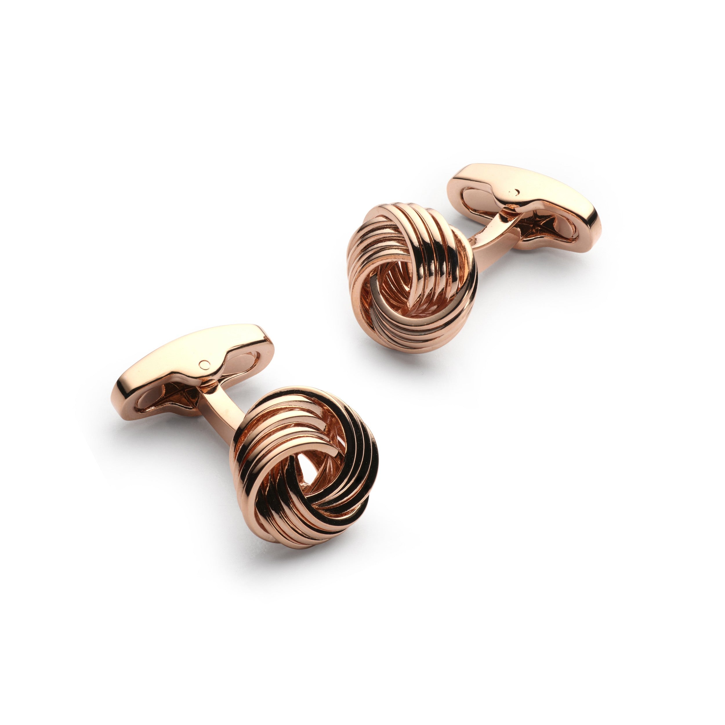 Benson & Clegg knot cufflinks in elegant rose gold finish