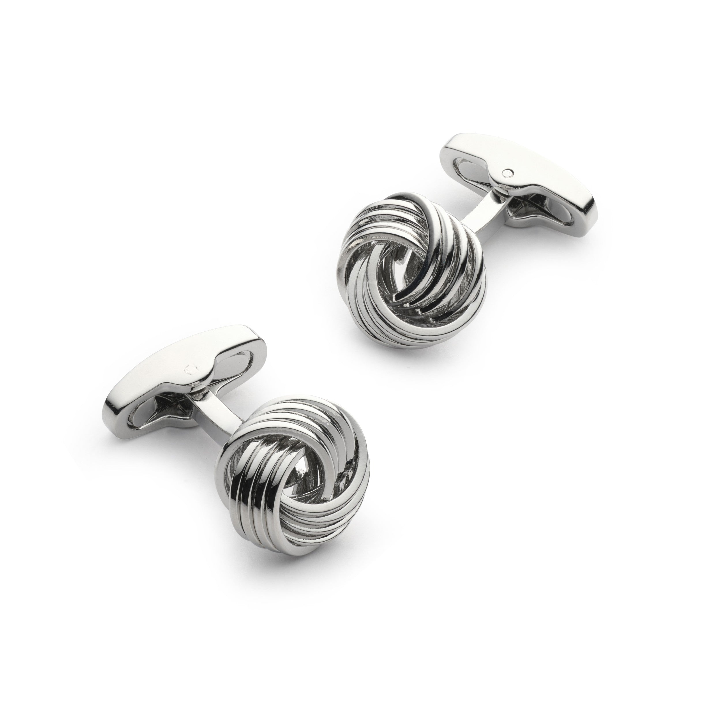 Benson & Clegg knot cufflinks in polished silver finish