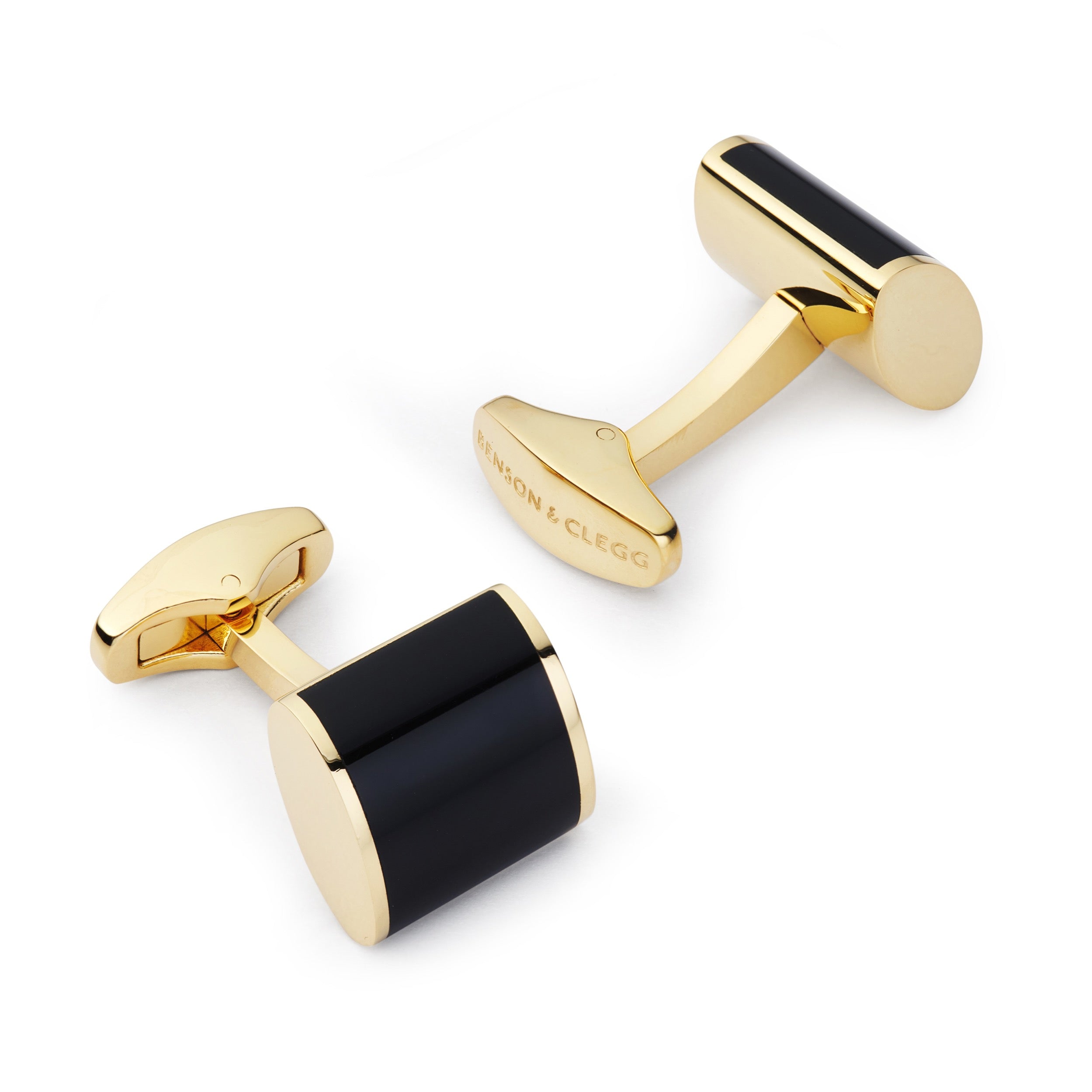 Neo Onyx Cufflinks In Gold