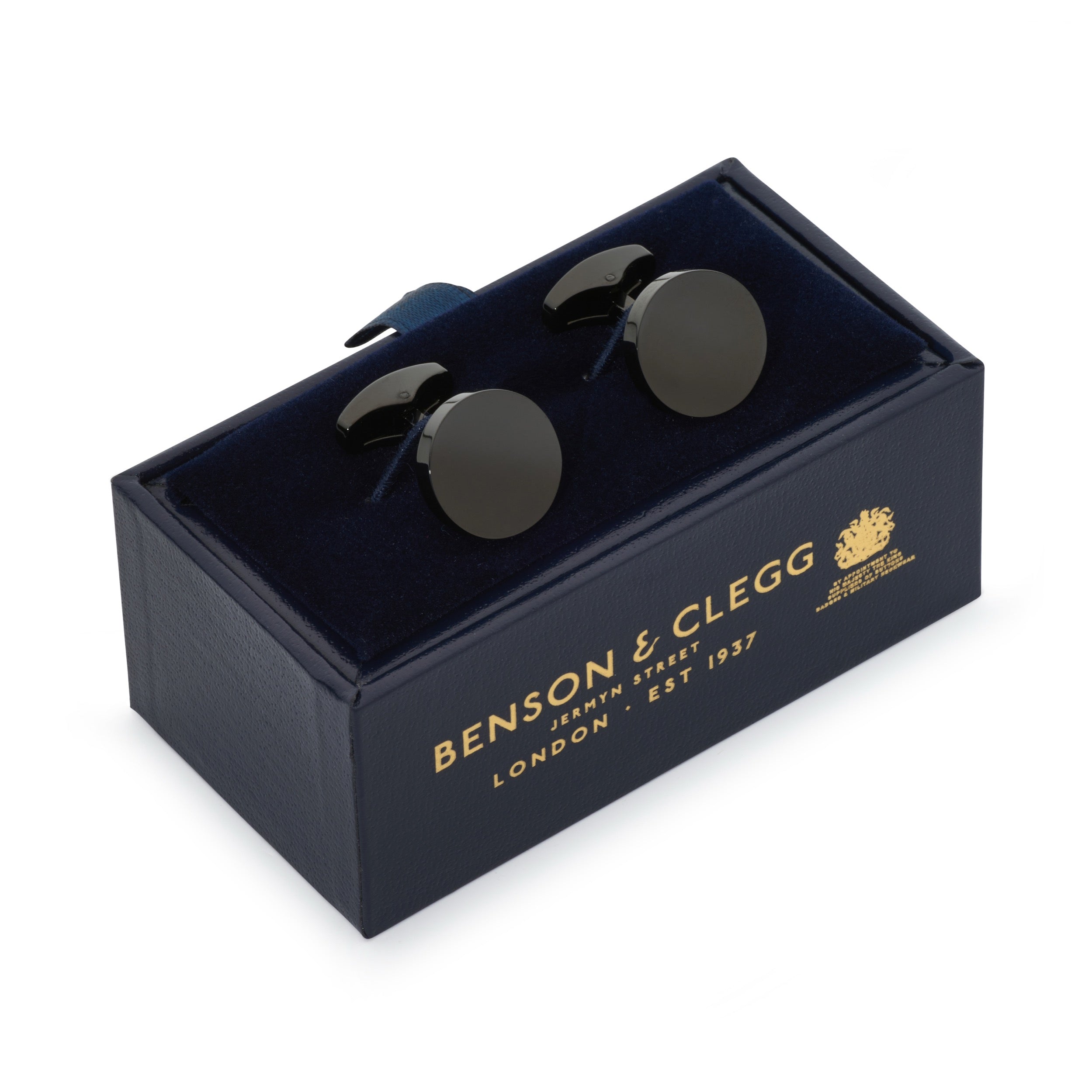 Round Cufflinks In Black
