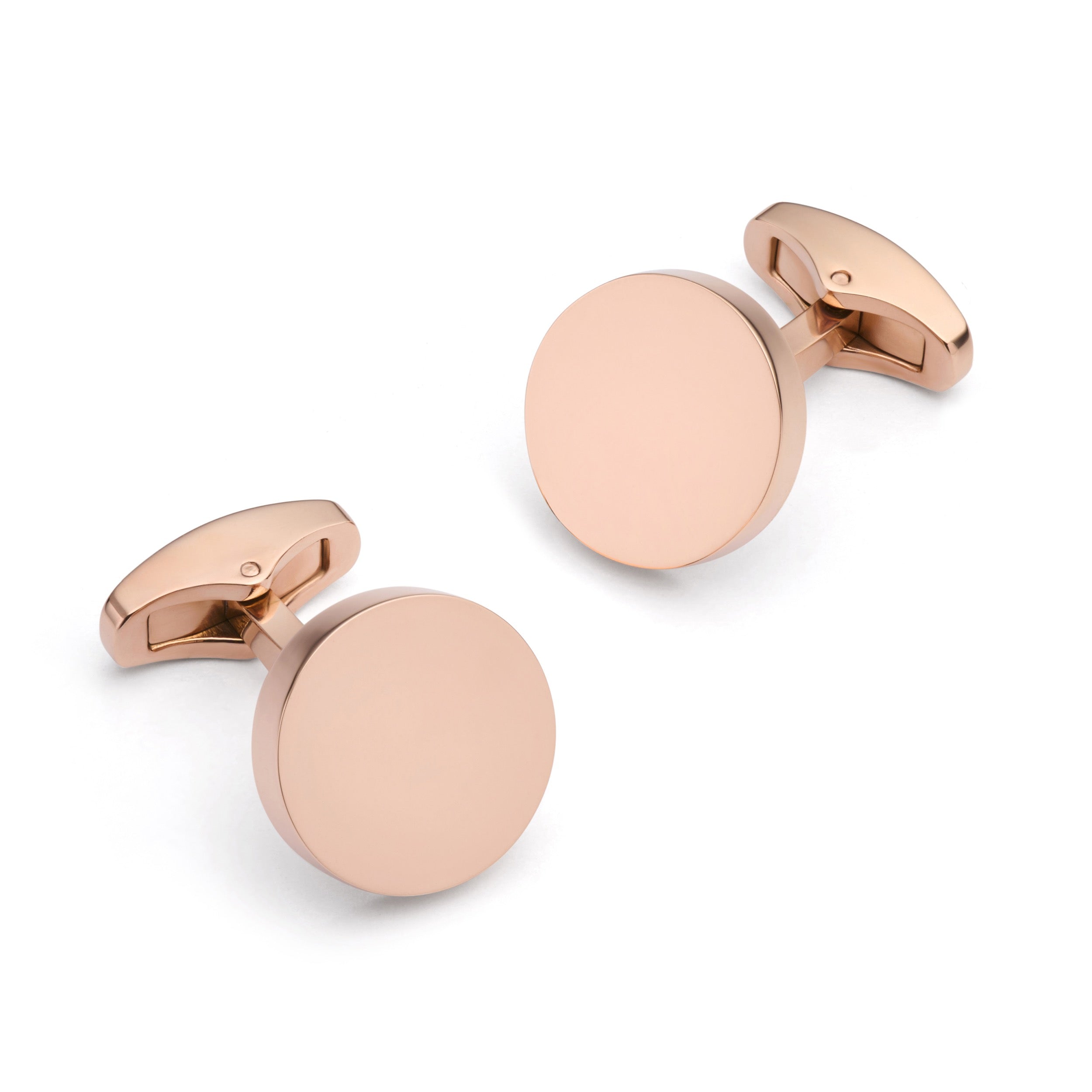 Round Cufflinks In Rose Gold