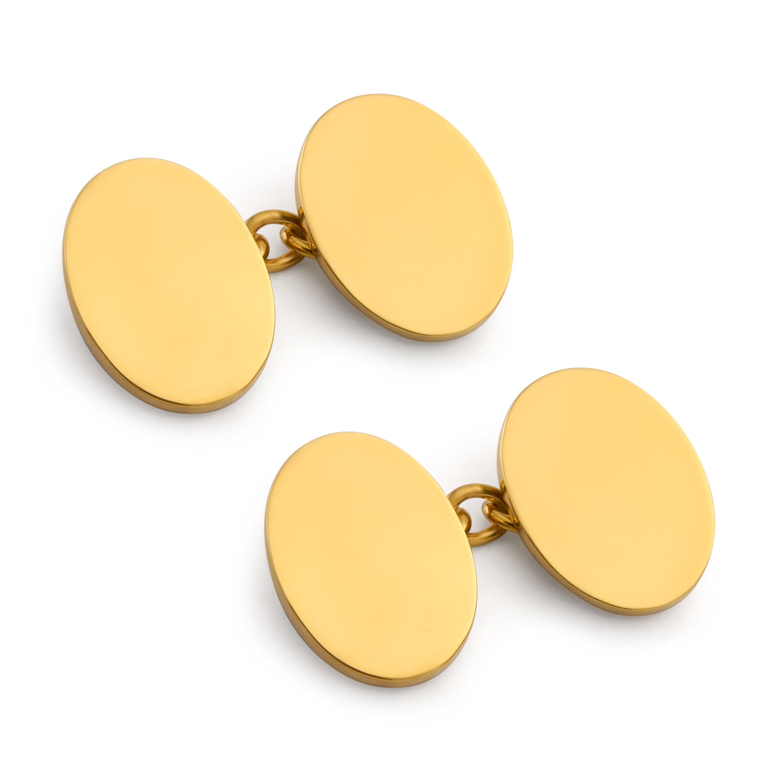 Sterling Silver Chain Cufflinks With 22ct Gold