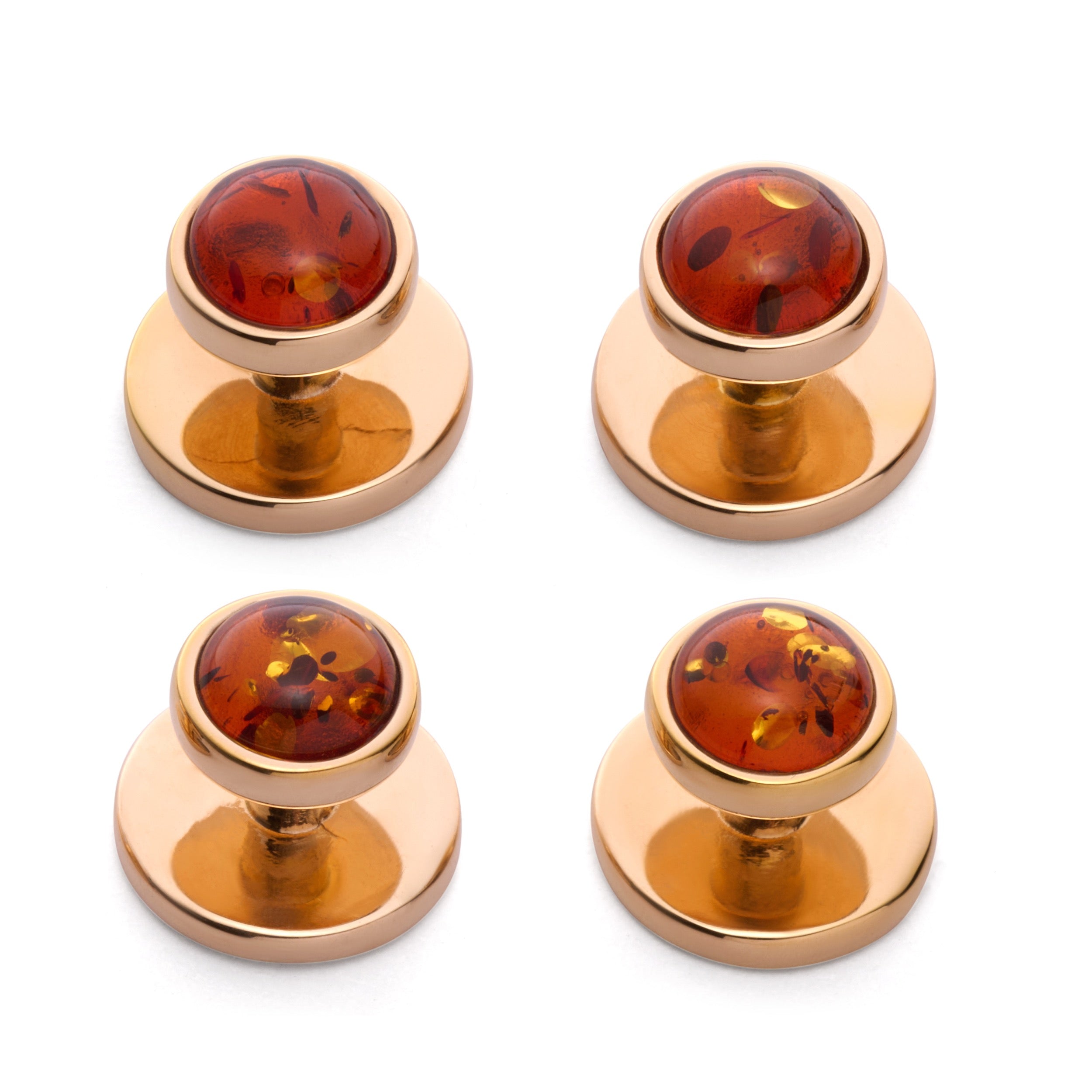 Baltic Amber Dress Studs In Gold Plated Sterling Silver