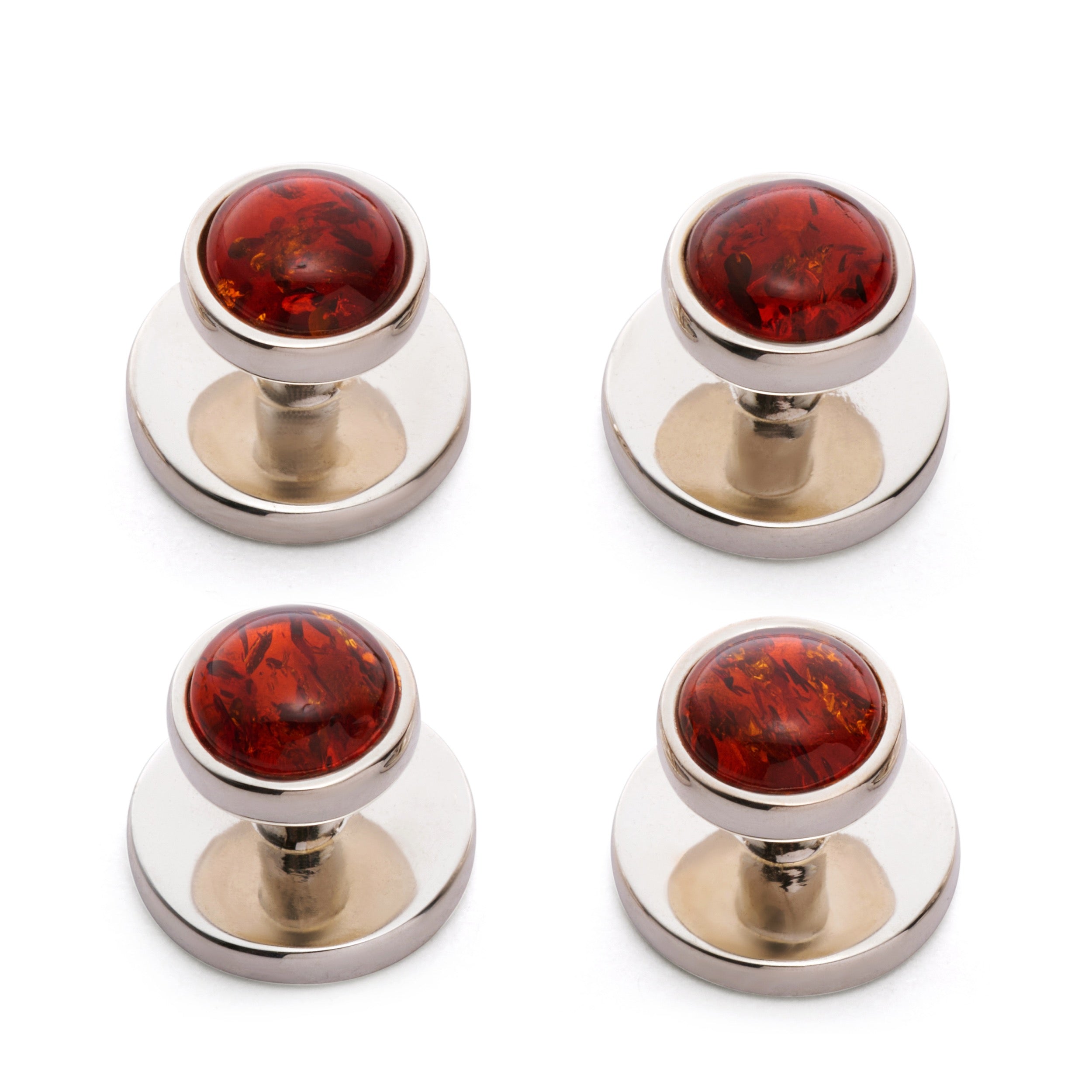 Baltic Amber Dress Studs In Sterling Silver