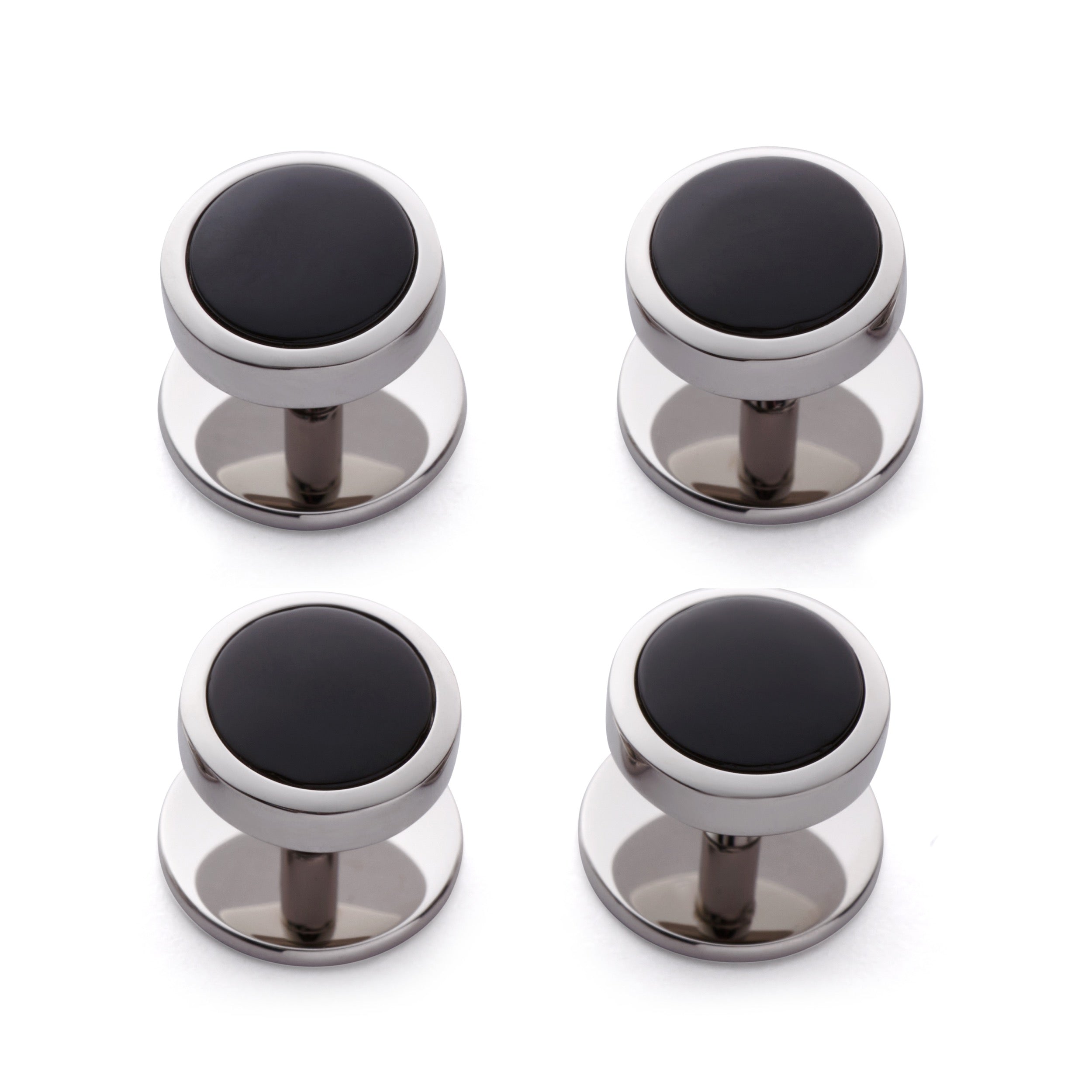 Onyx Dress Studs In Silver