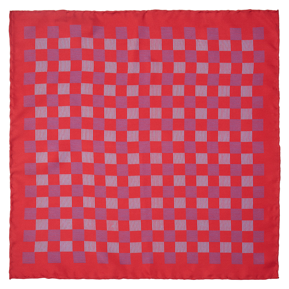 Benson & Clegg Countryside Hare (Wool & Silk Mix) Pocket Square In Wine