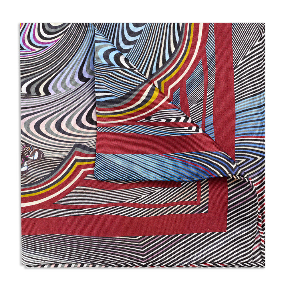 Zig Zag Cobalt Pocket Square