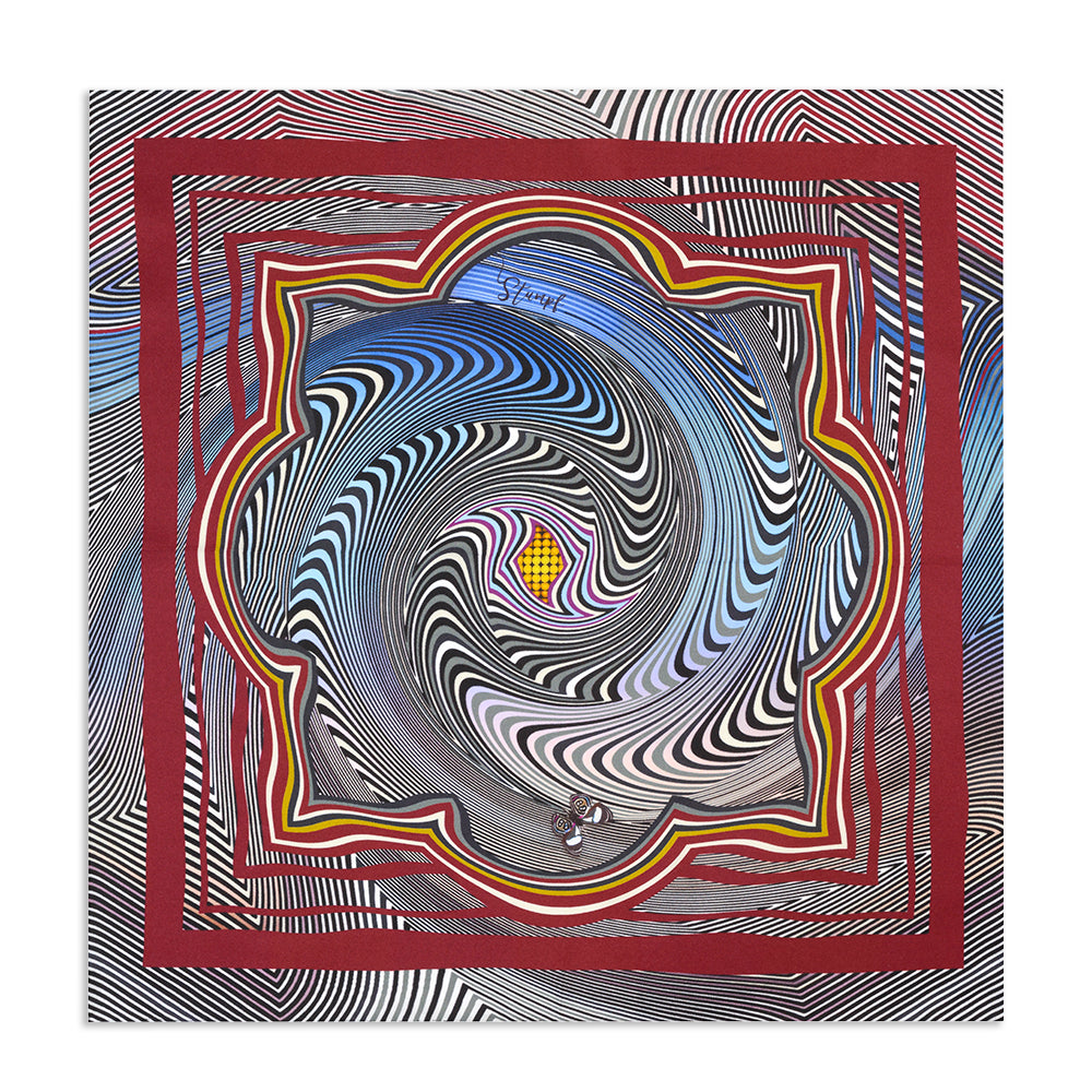 Zig Zag Cobalt Pocket Square