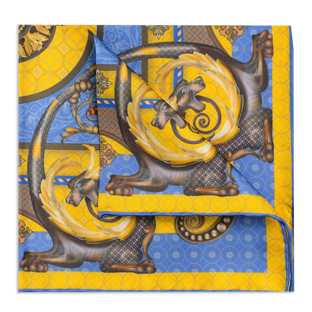 Burlington House Academy Gate Gold Pocket Square