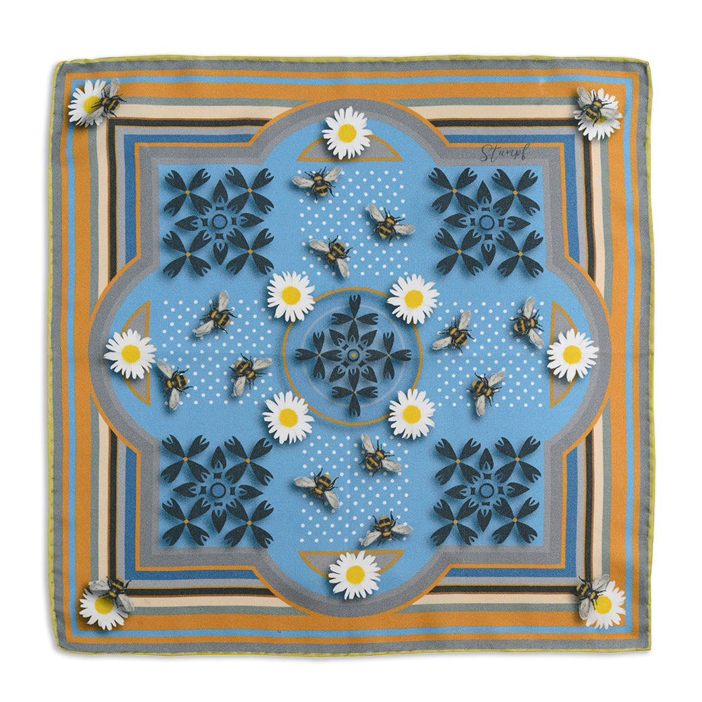 Polka Dot Bee Classic Orange Pocket Square