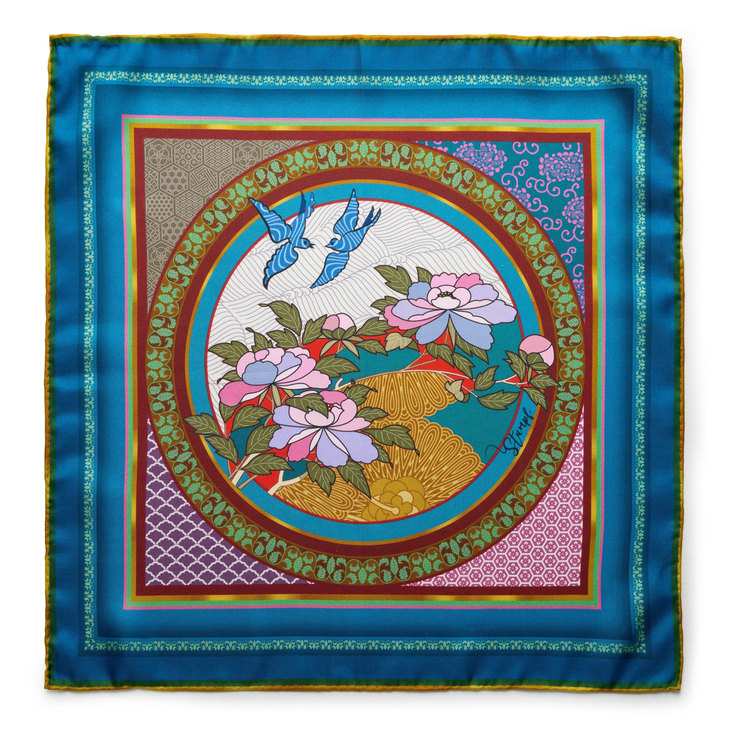 Oriental Birds Pocket Square