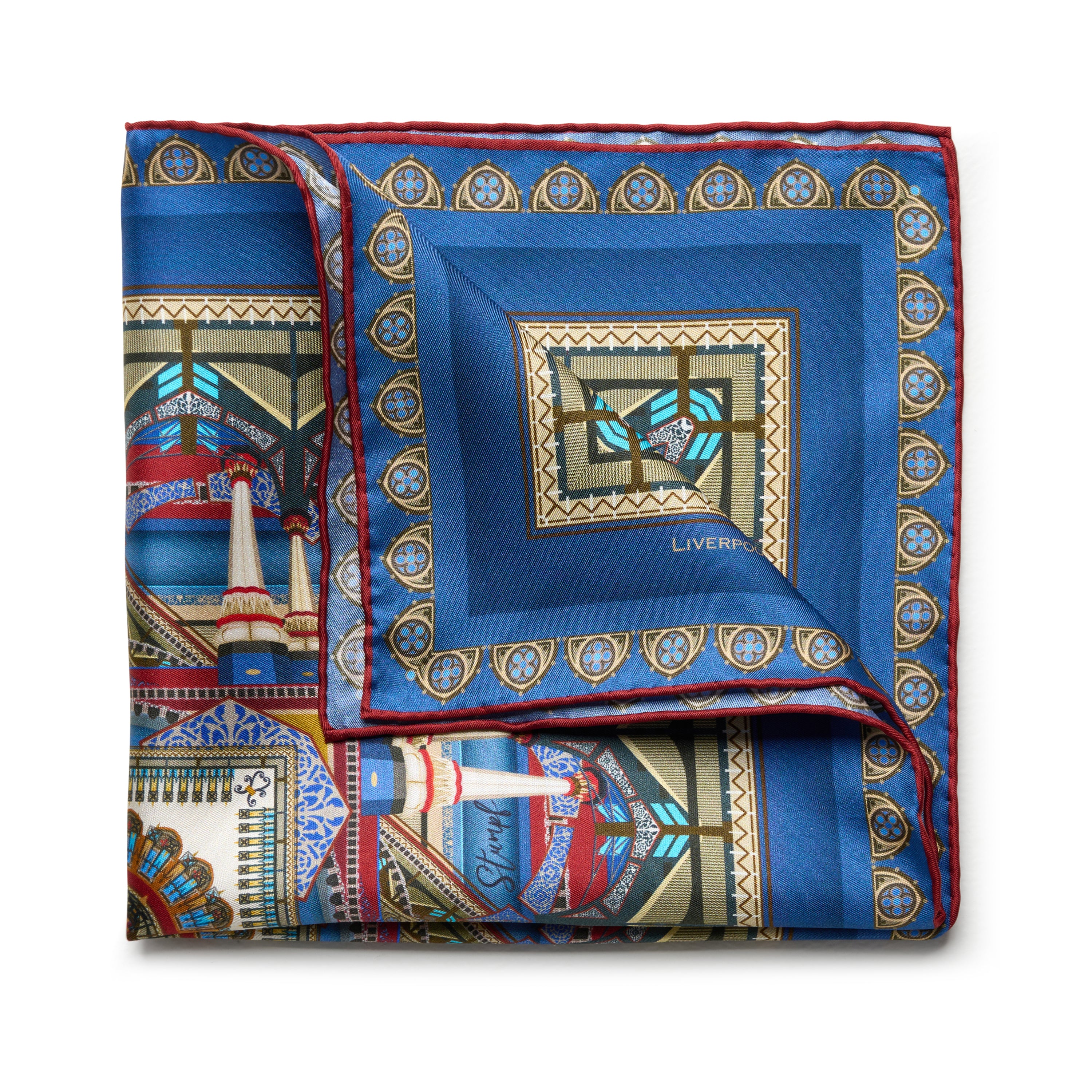 Liverpool Street Station in Blue Pocket Square