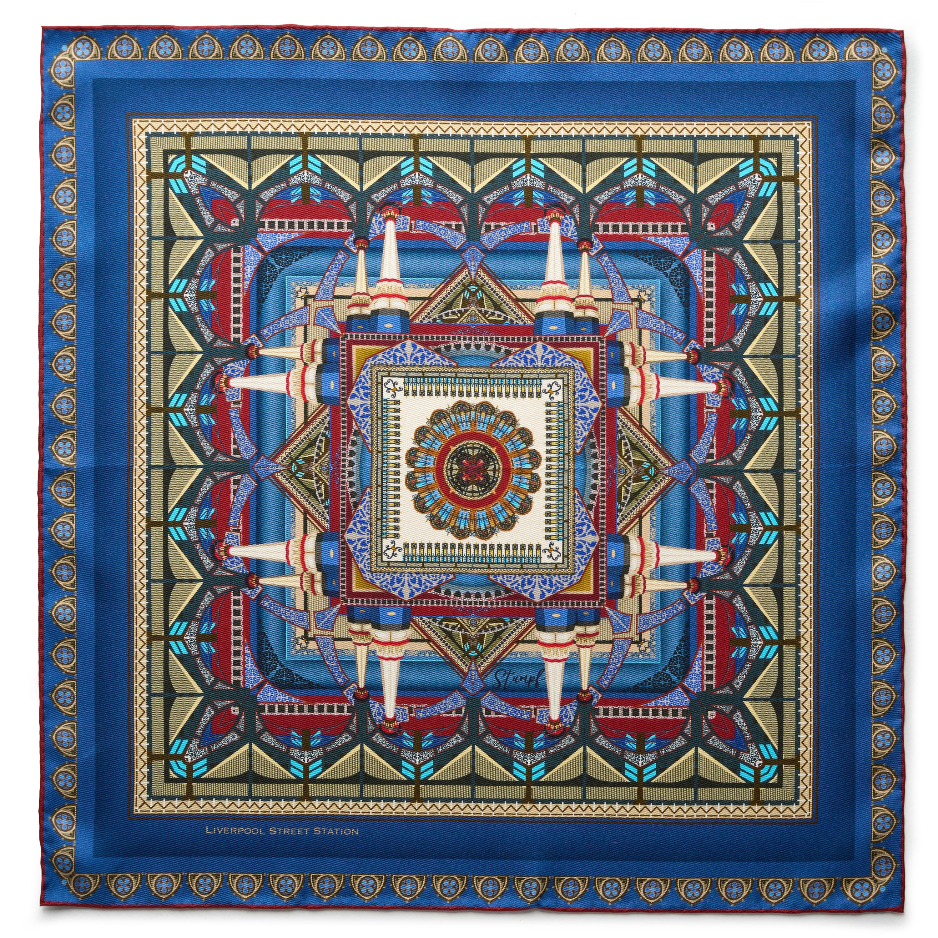 Liverpool Street Station in Blue Pocket Square