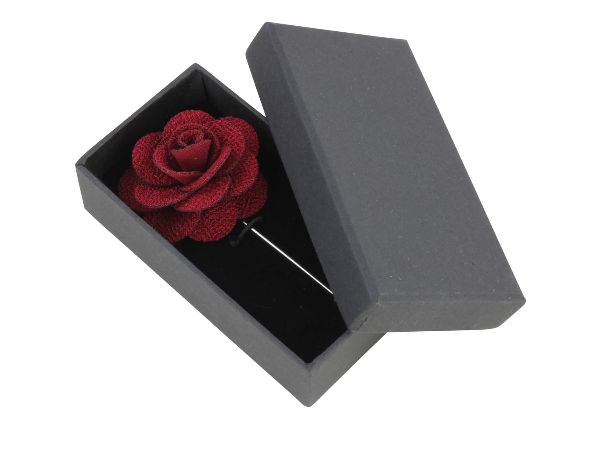 Boutonniere In Burgundy Silk
