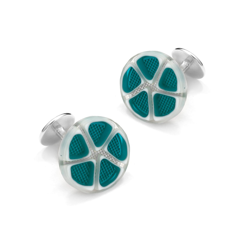 Murano Glass 'Laguna Verde' Cufflinks With Sterling Silver
