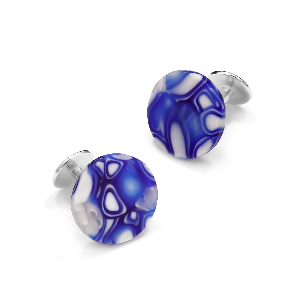 Murano Glass 'Oceano' Cufflinks With Sterling Silver