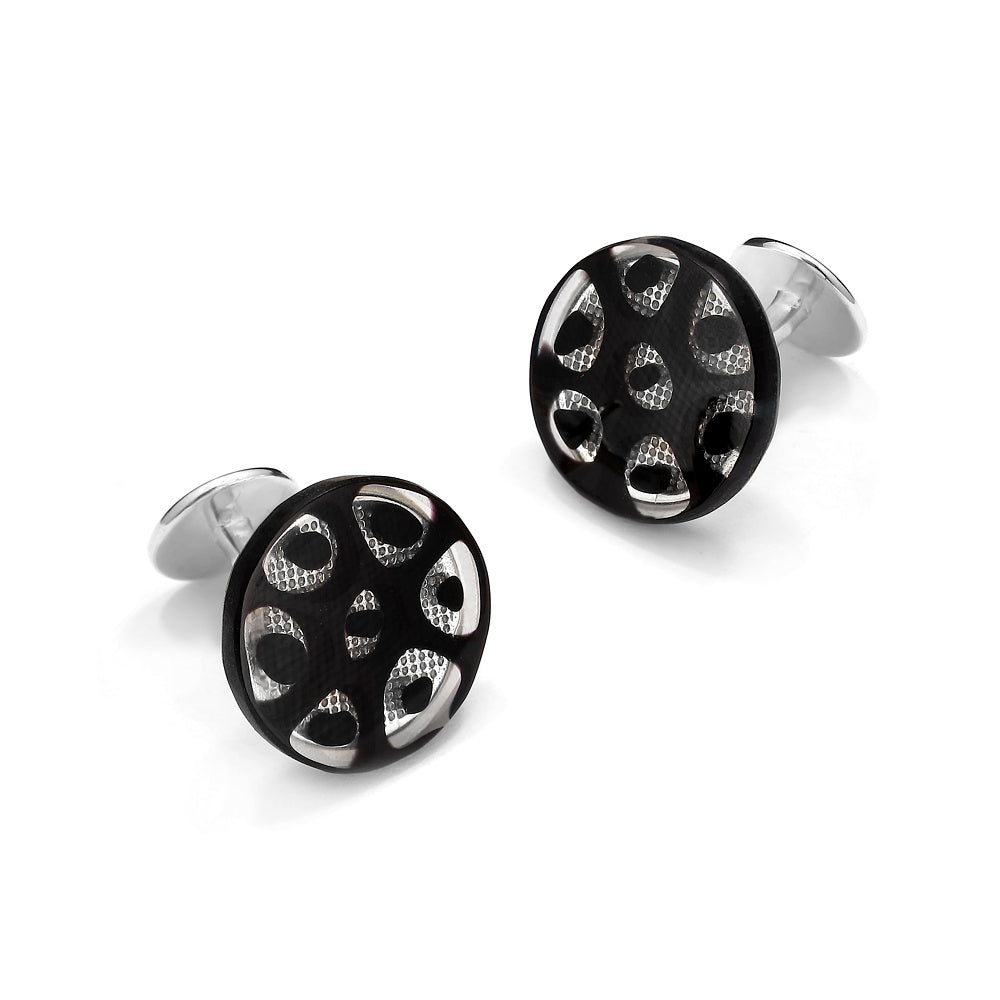 Murano Glass 'Onyx Cellulare' Cufflinks With Sterling Silver