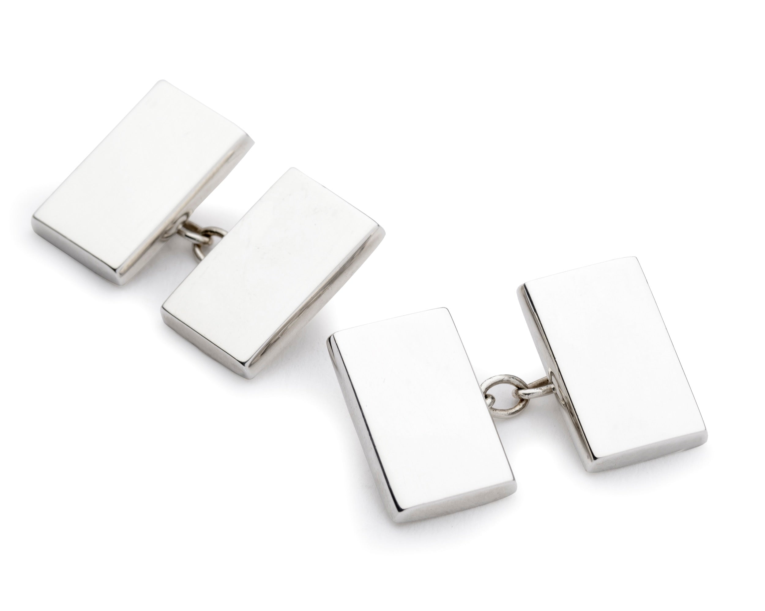 Sterling Silver Rectangle Chain Cufflinks
