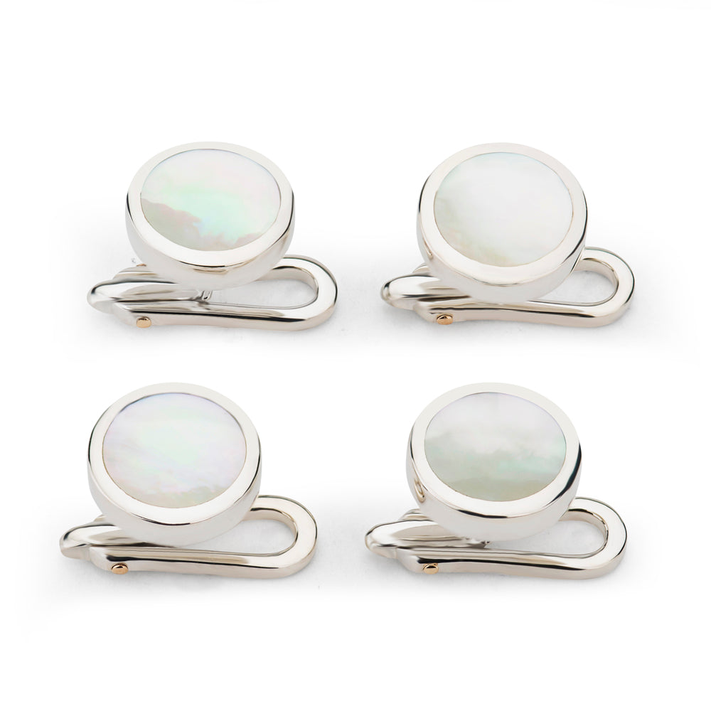 Sterling Silver And Mother Of Pearl Dress Studs
