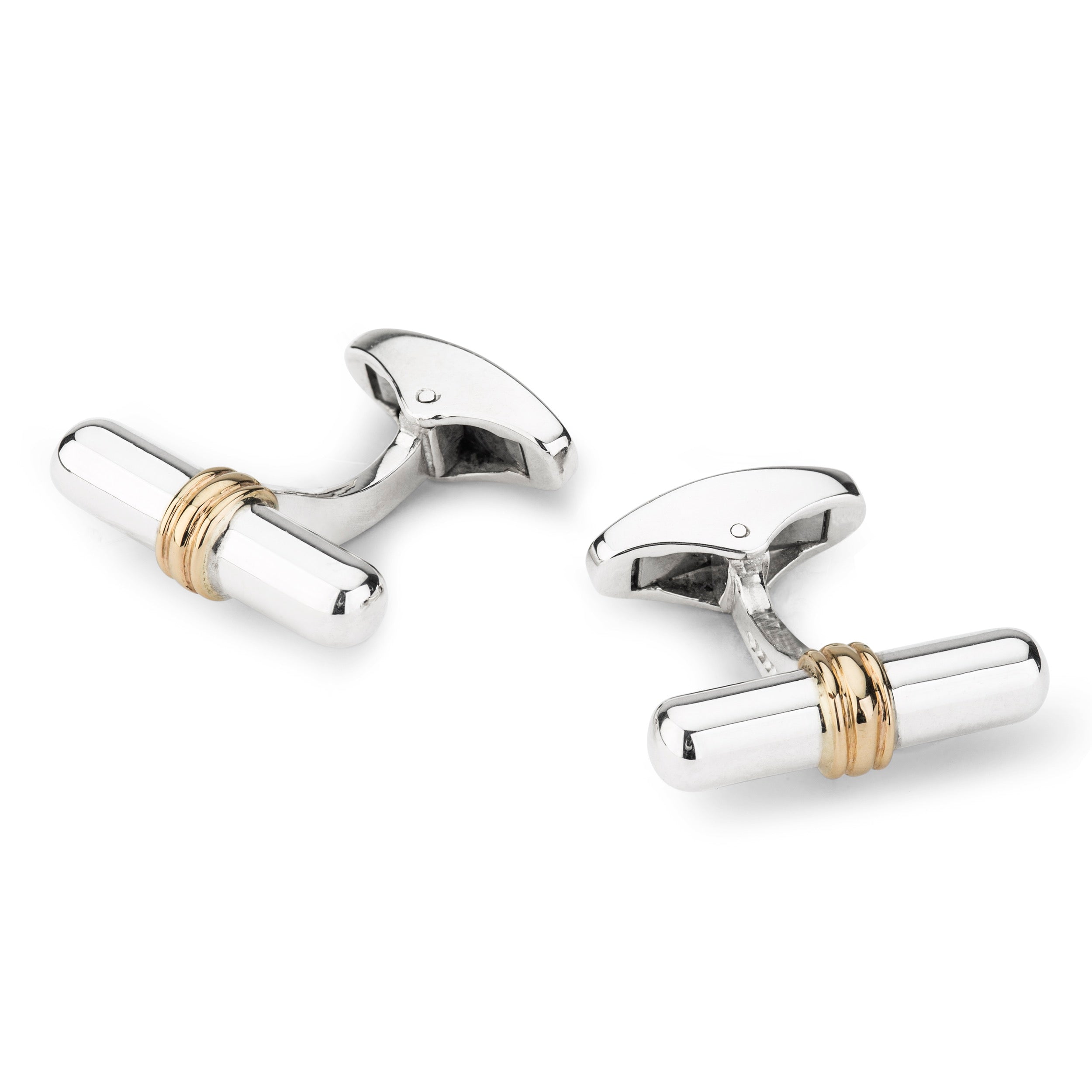 Sterling Silver With 9ct Gold Rod Cufflinks
