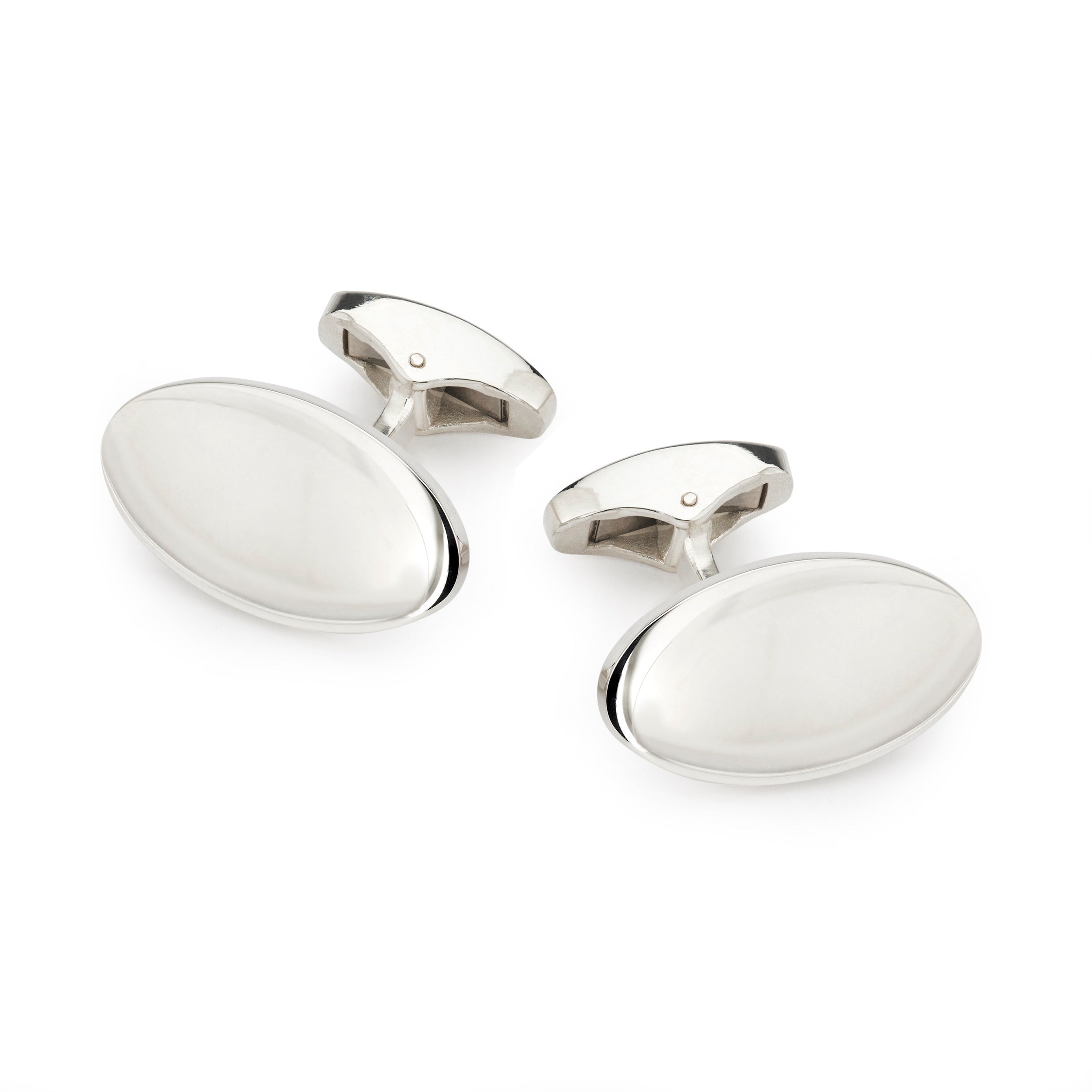 Large Oval Sterling Silver Cufflinks
