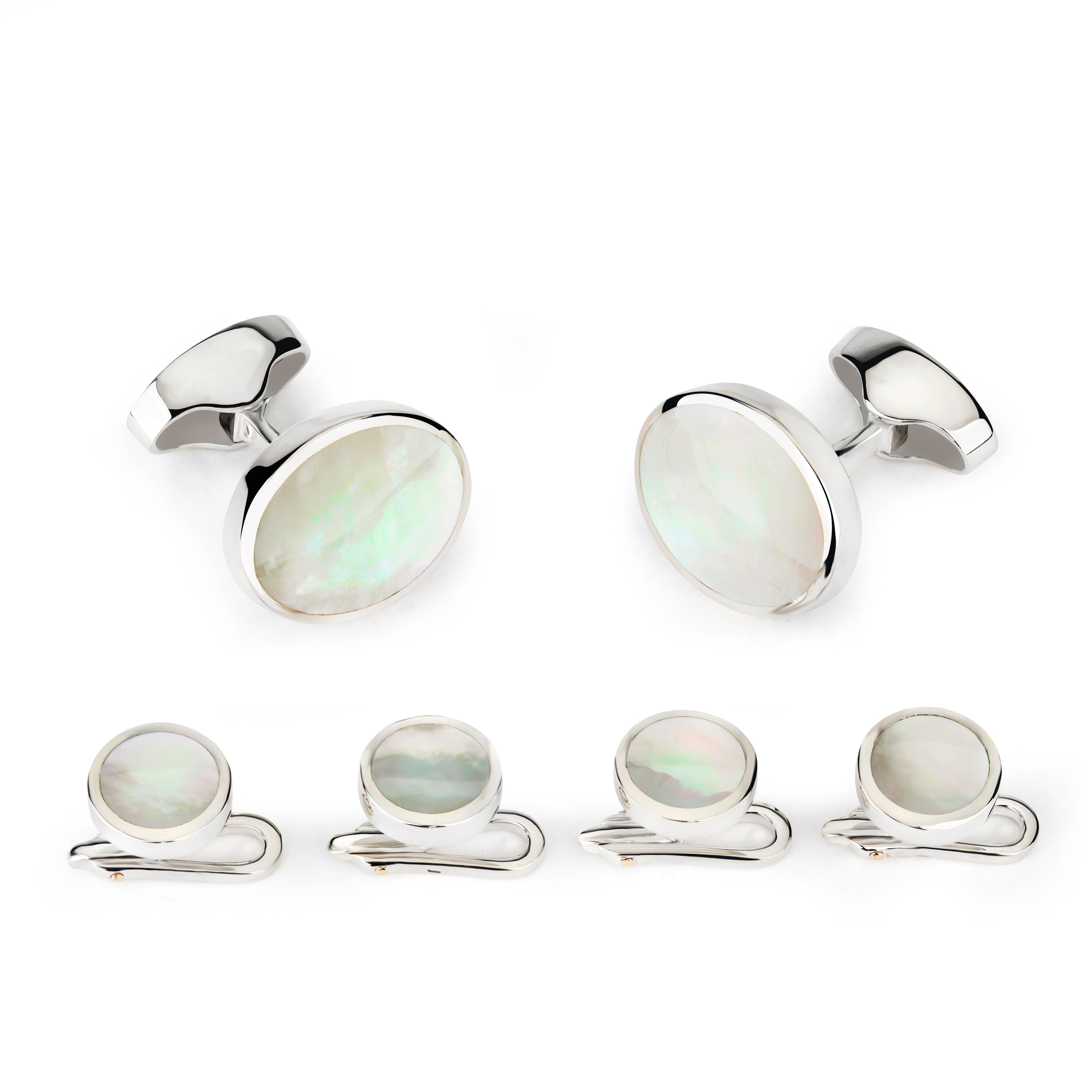 Classic Sterling Silver And Mother Of Pearl Dress Set