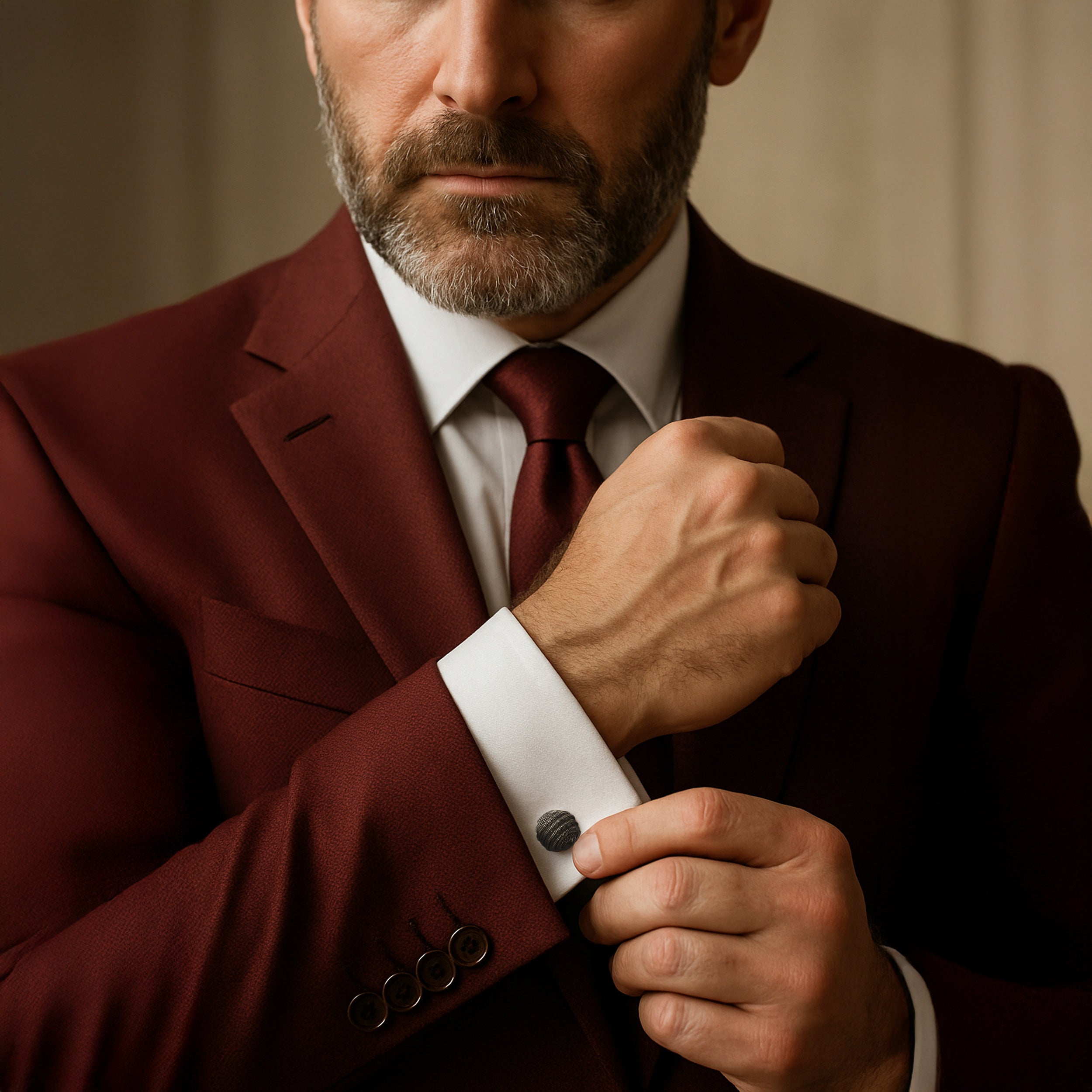 Spiral Cufflinks In Gunmetal