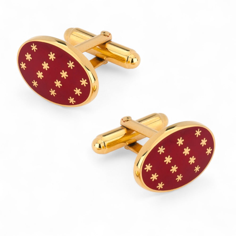 Star Cufflinks In Red Enamel