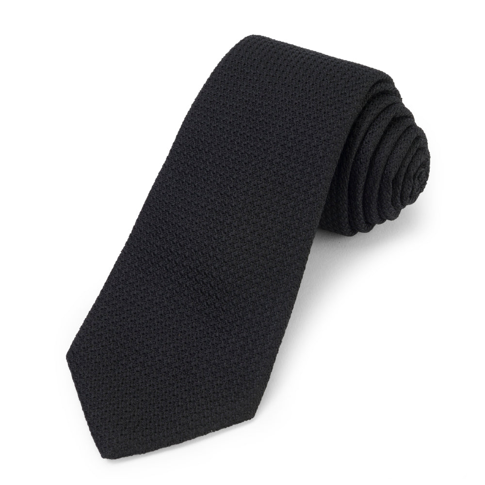 Grenadine Silk Tie In Black