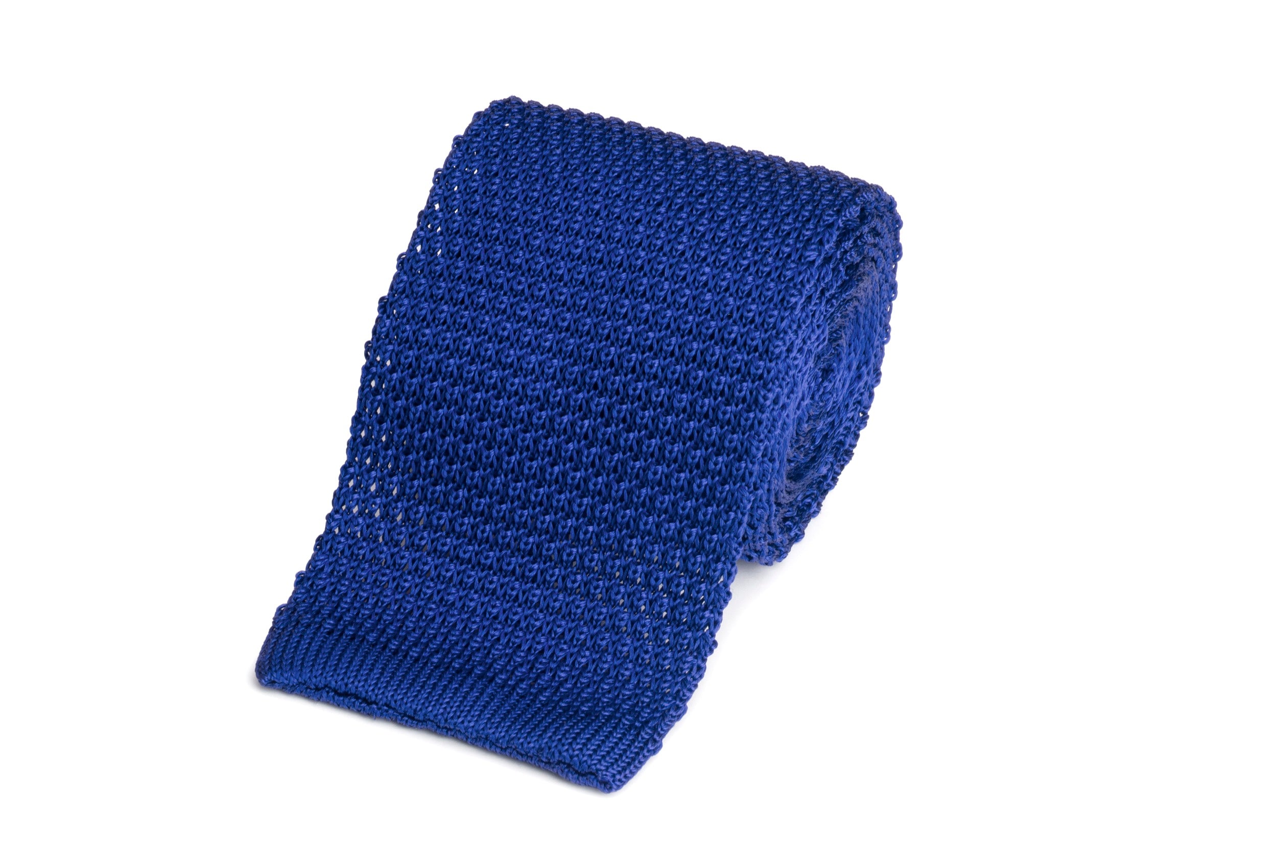 Knitted Silk Tie In Royal Blue