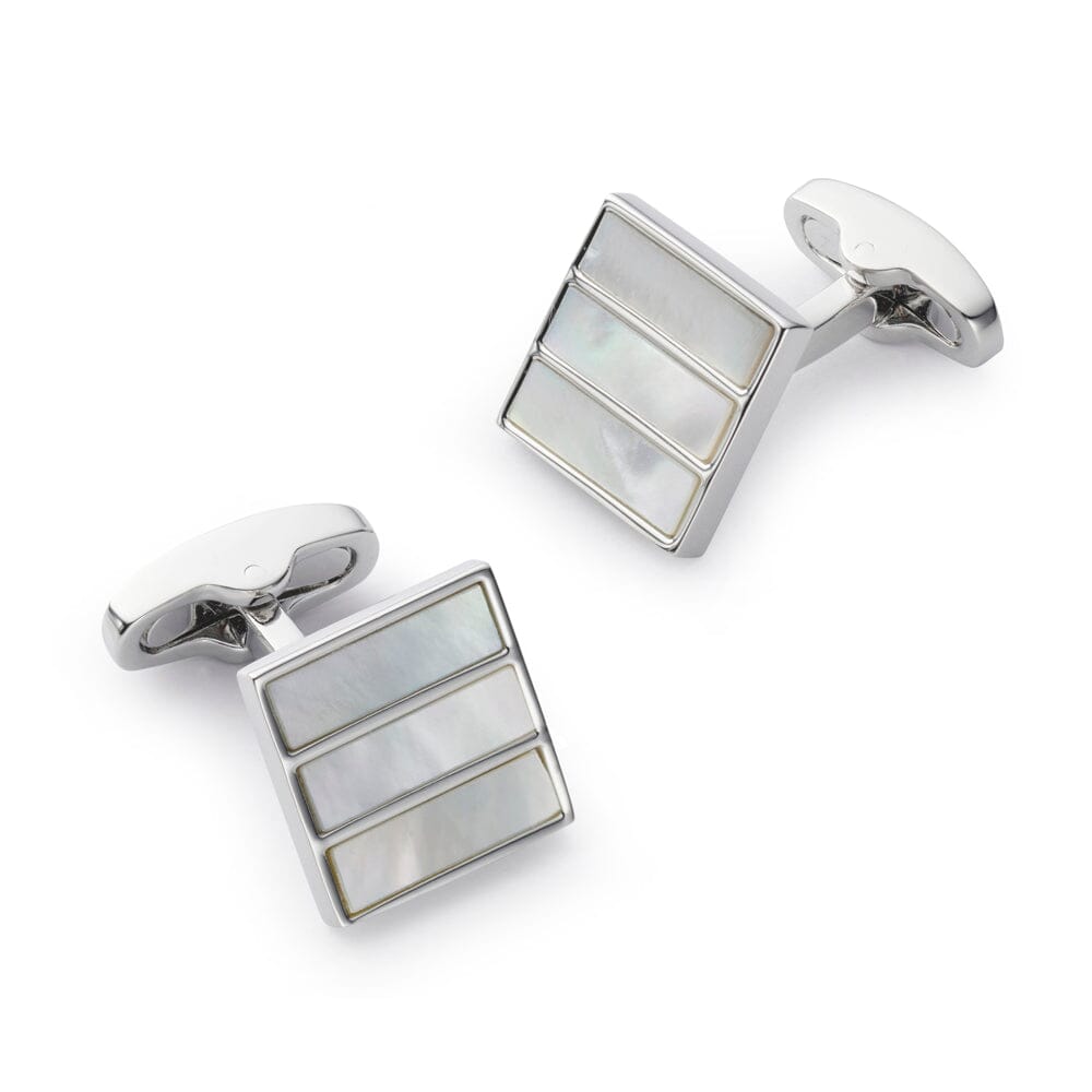 Triptych Cufflinks In Mother Of Pearl Cufflinks Benson & Clegg 