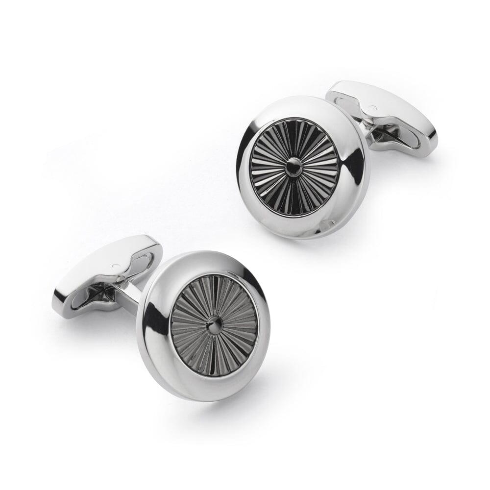 Turbine Cufflinks In Gun Metal Cufflinks Benson & Clegg 