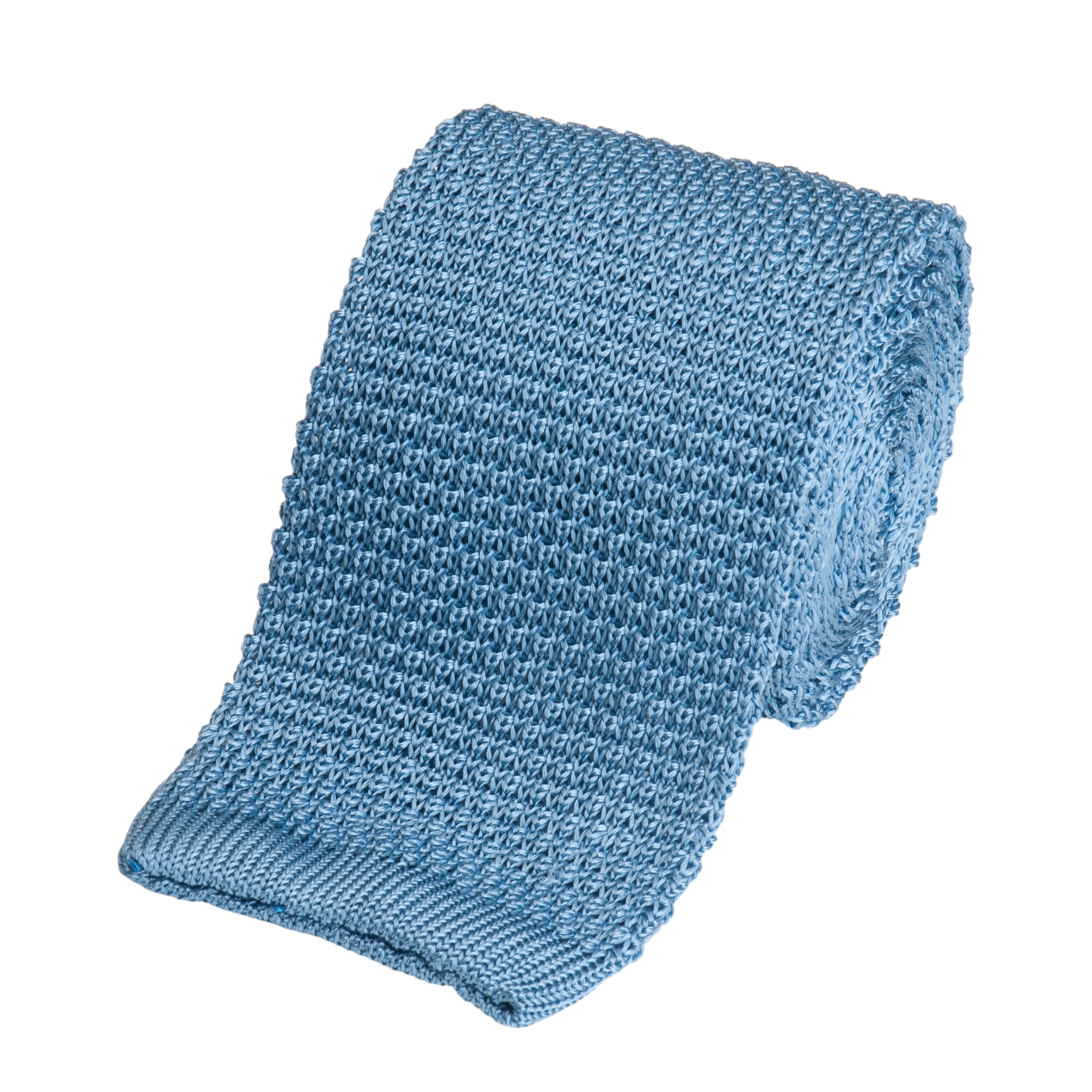 Knitted Silk Tie In Sky Blue