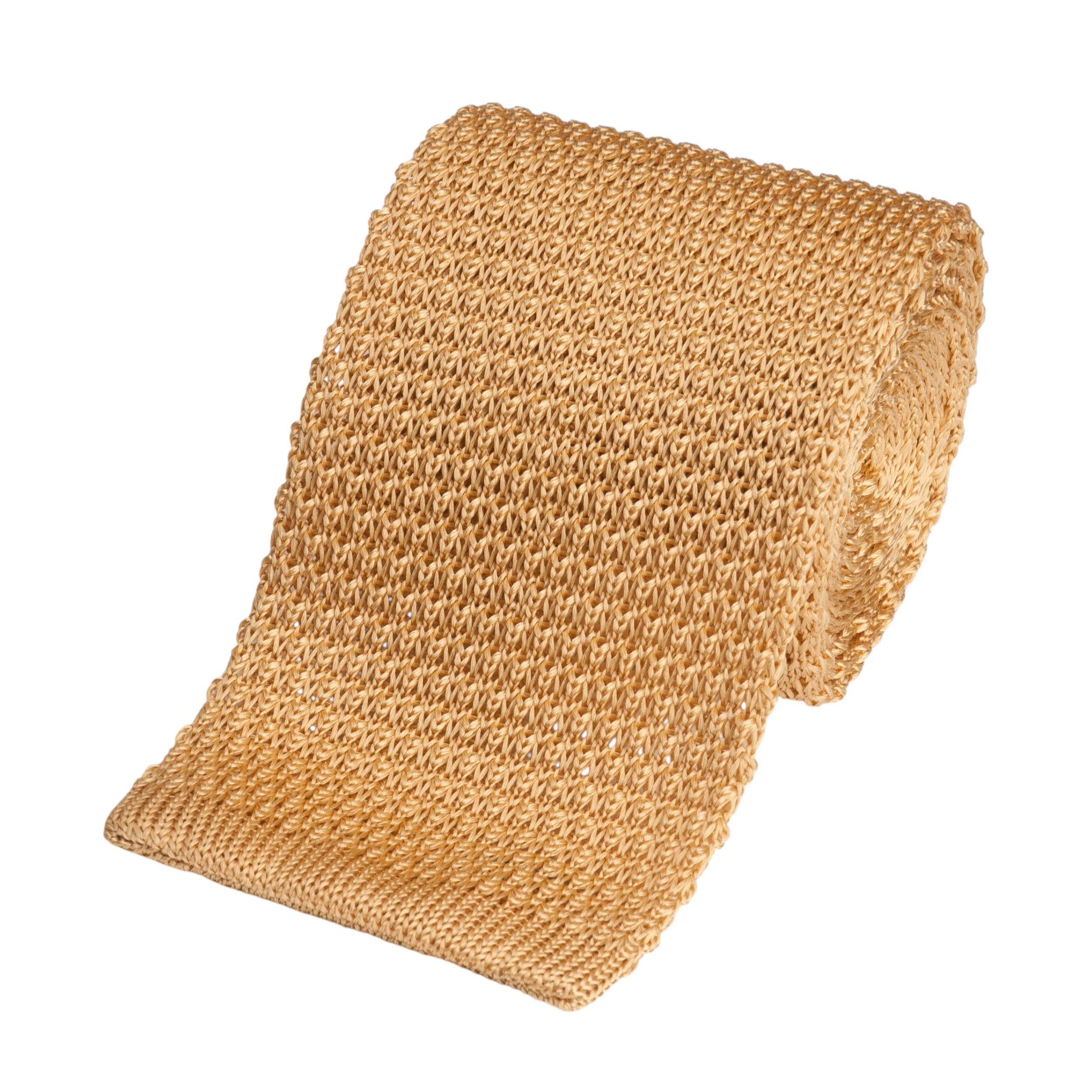 Knitted Silk Tie In Yellow