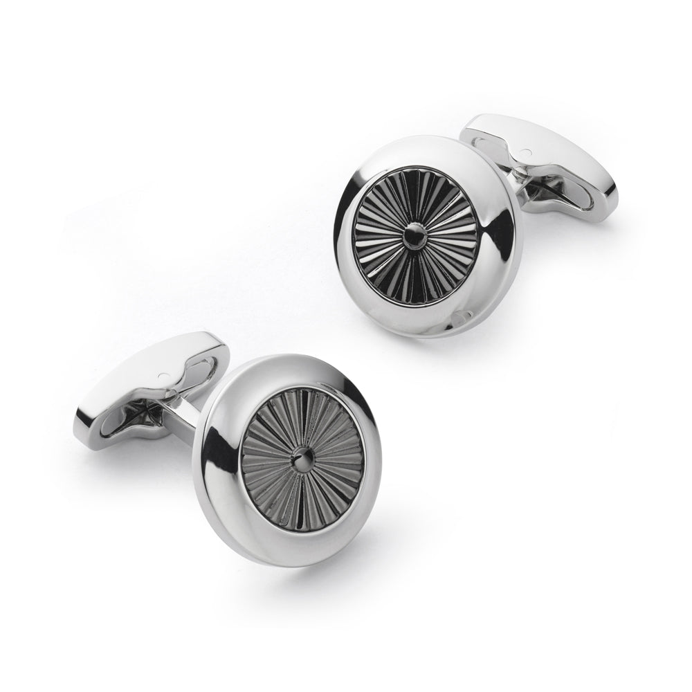 Benson & Clegg Turbine Cufflinks In Gun Metal