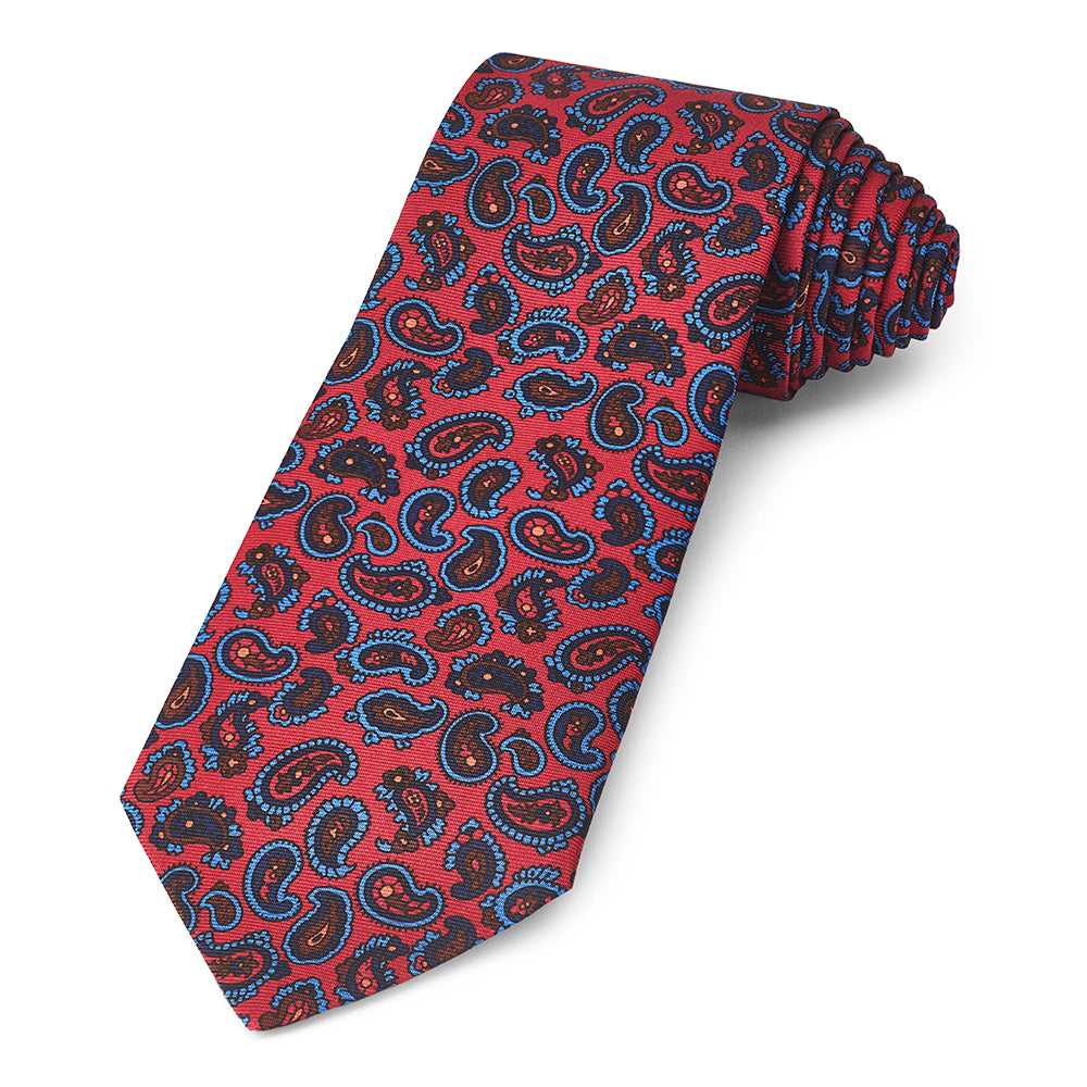 Paisley Ancient Madder Silk Tie In Red