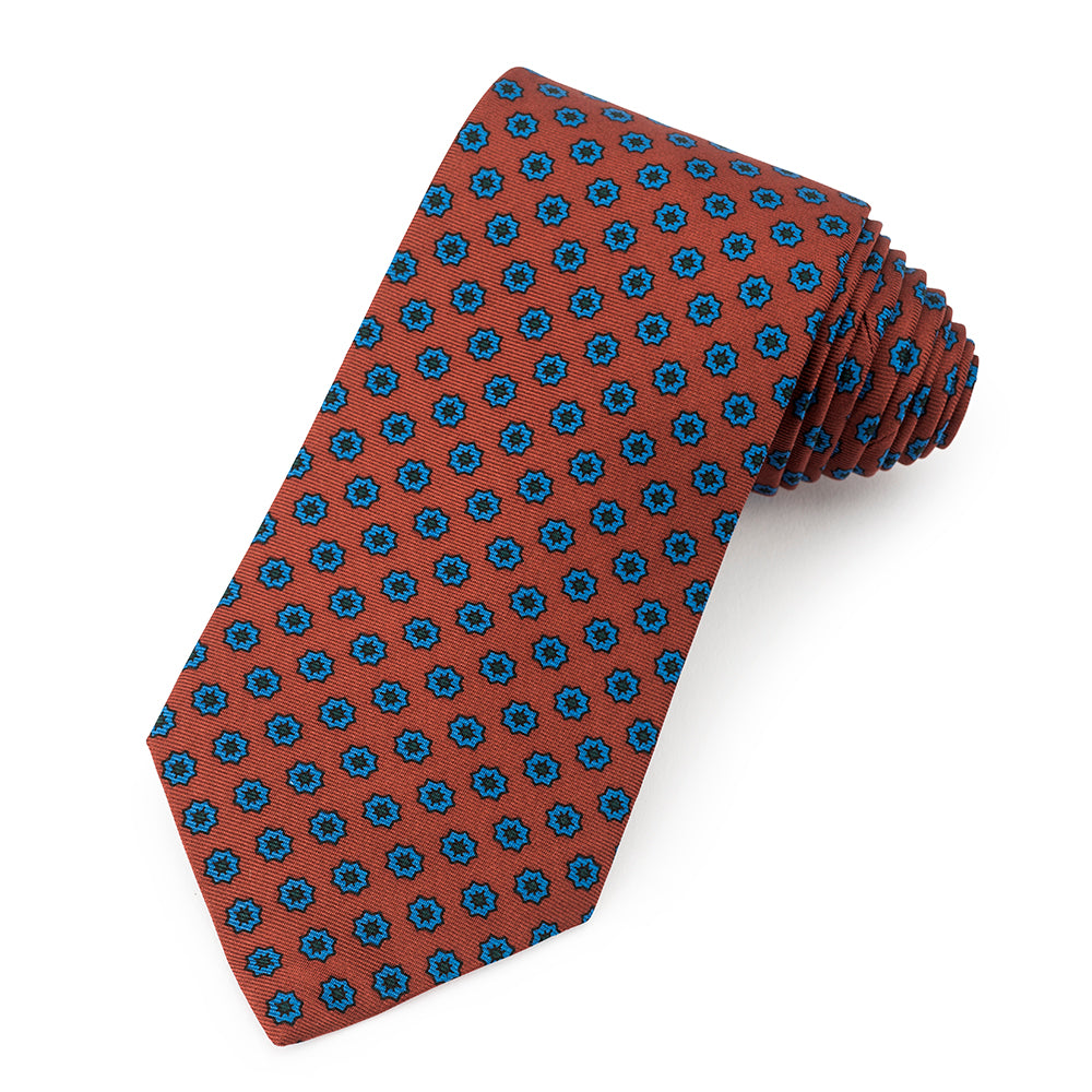 Star Ancient Madder Silk Tie In Brown