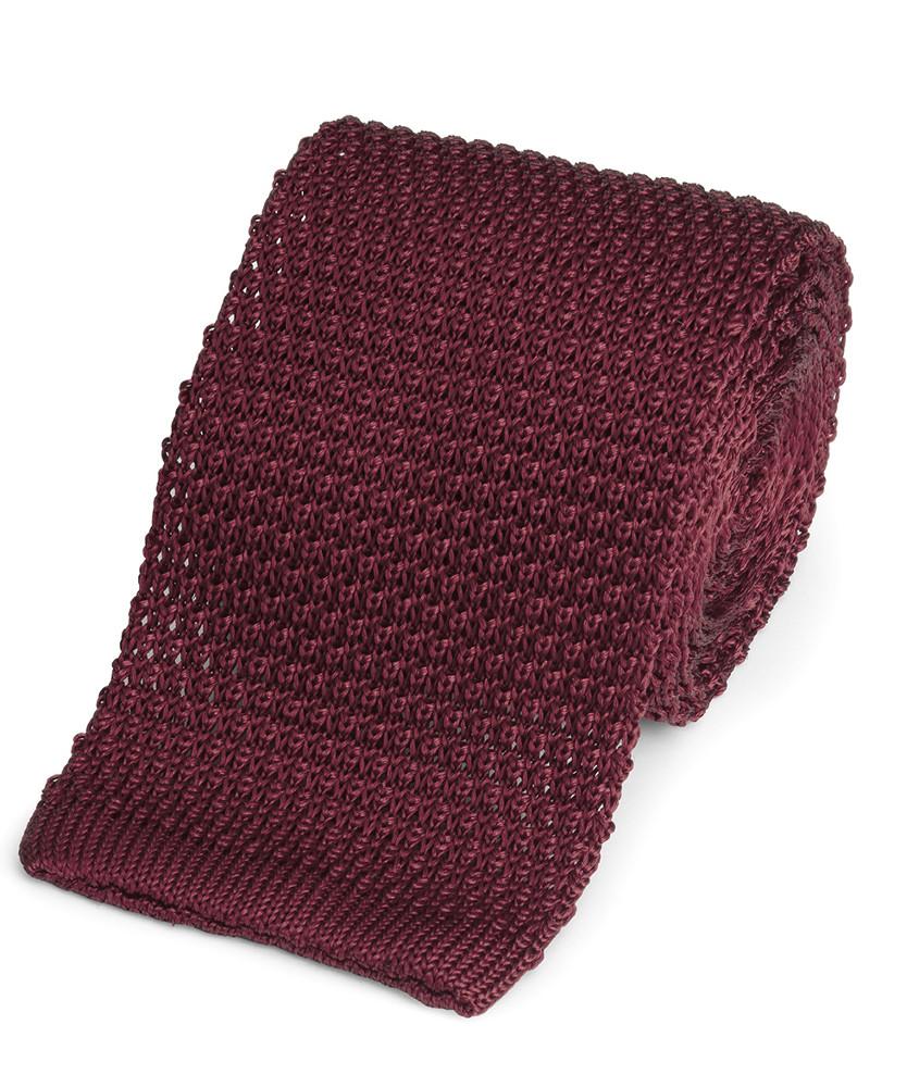 Knitted Silk (Burgundy) Tie Neckwear Benson And Clegg 