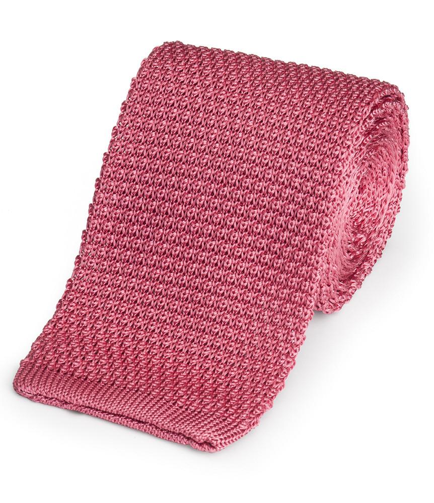 Knitted Silk (Pink) Tie Neckwear Benson And Clegg 