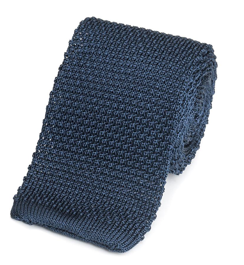 Knitted Silk (Navy) Tie Neckwear Benson And Clegg 